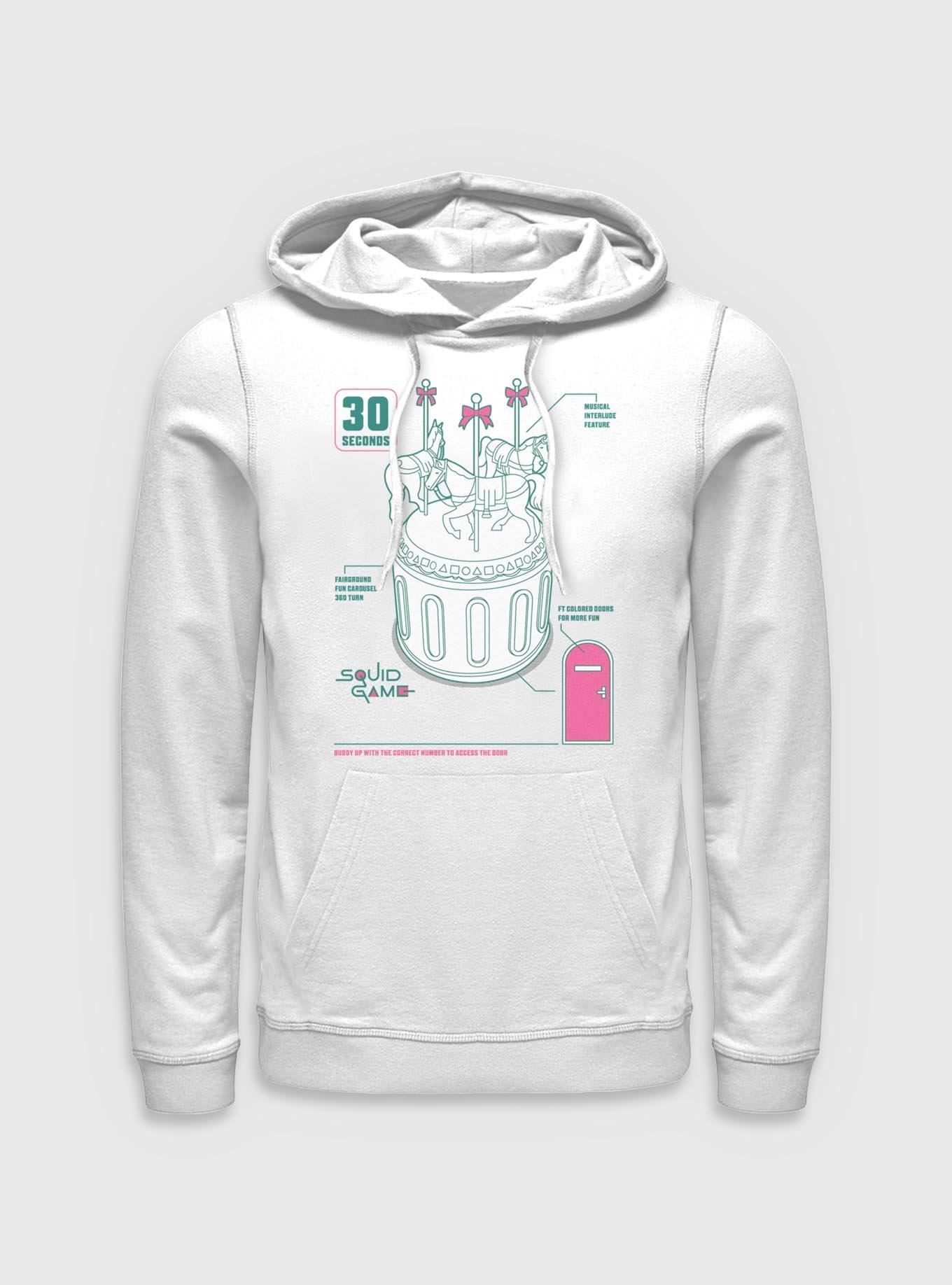 Squid Game Round And Round Carousel Hoodie, WHITE, hi-res