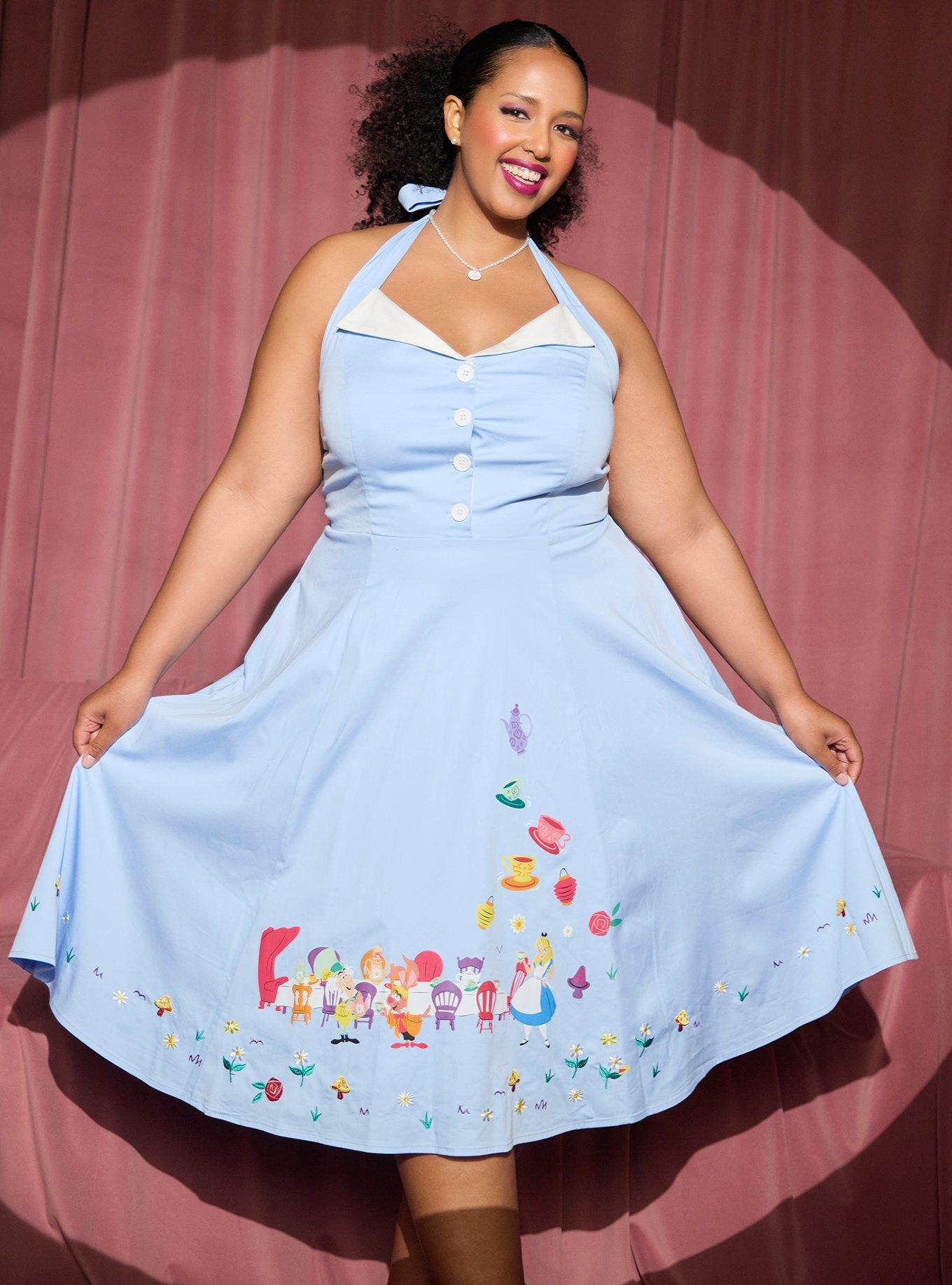 Her Universe Disney Alice In Wonderland Halter Retro Dress Plus Size Her Universe Exclusive