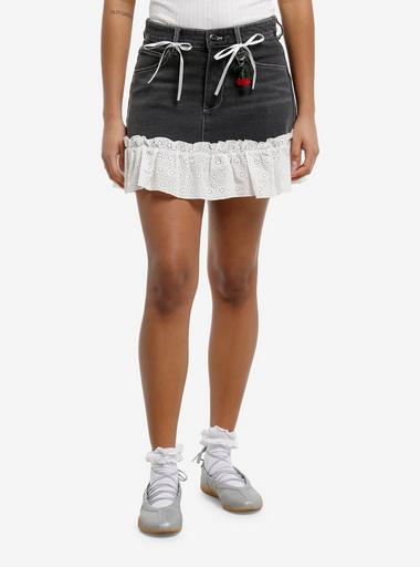 ボトムス Eyelet Popcorn Skating Skirt-Tarragon 2y Eyelet Popcorn Skating Skirt – Misha & Puff