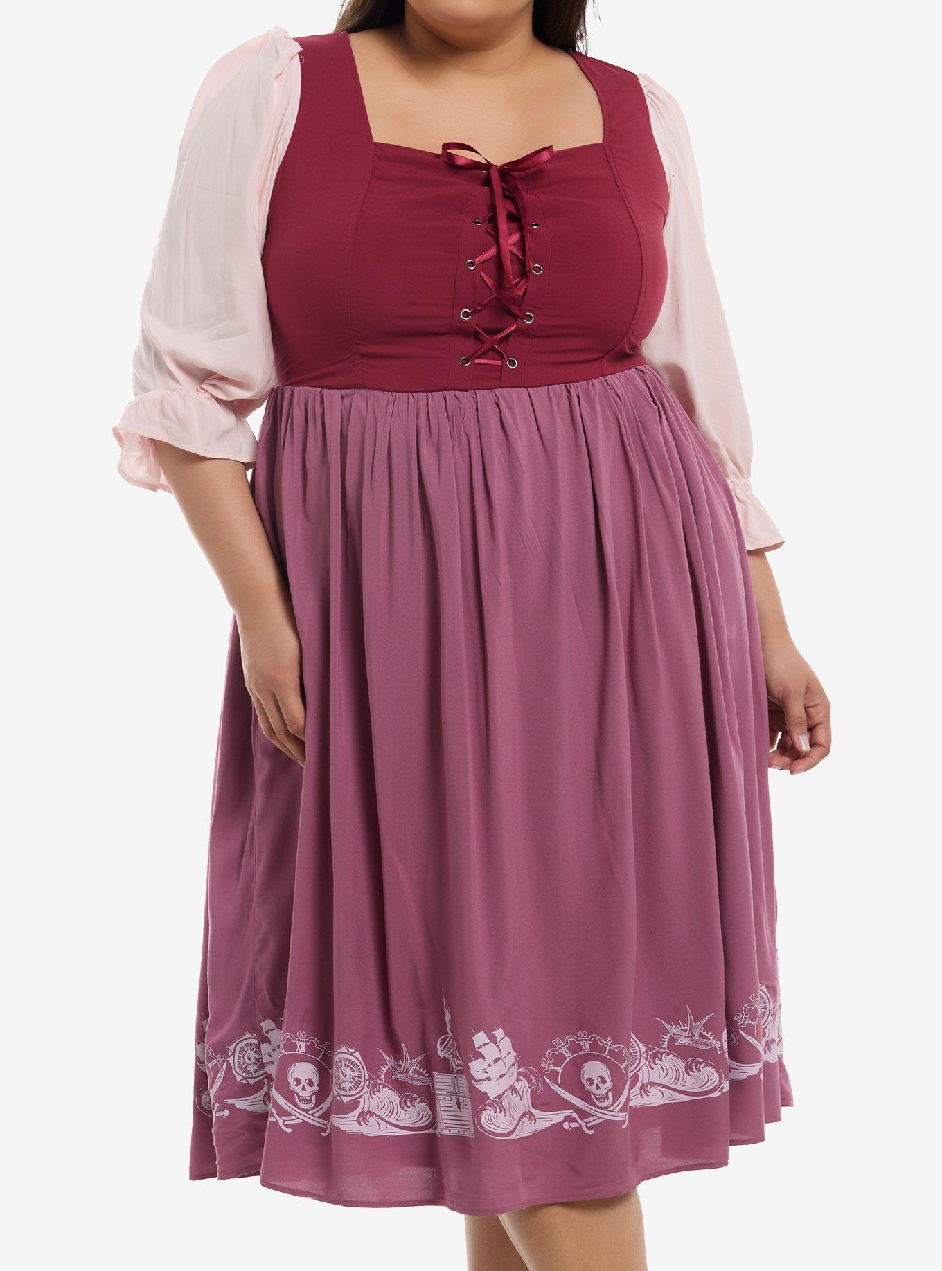 Her Universe Disney Pirates Of The Caribbean Lace-Up Dress Plus Size, , hi-res