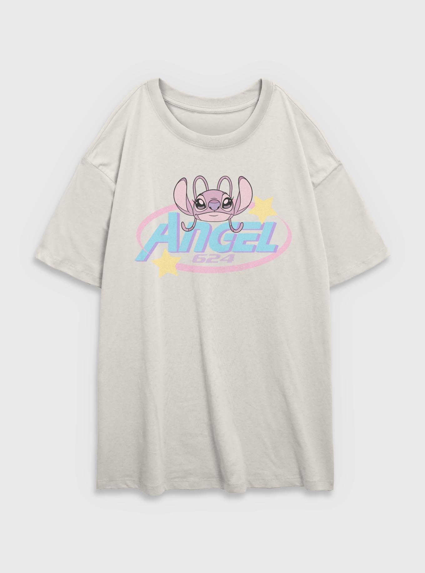 Disney Lilo & Stitch Angel 624 Womens Oversized T-Shirt, EGRET, hi-res