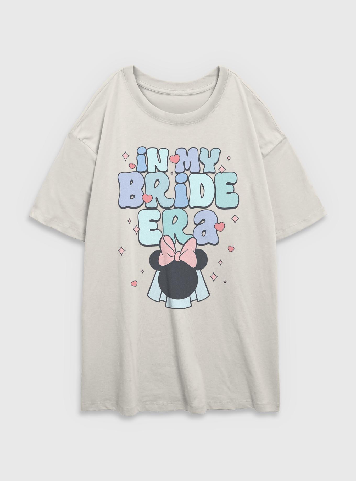 Disney Minnie Mouse In My Bride Era Womens Oversized T-Shirt, EGRET, hi-res