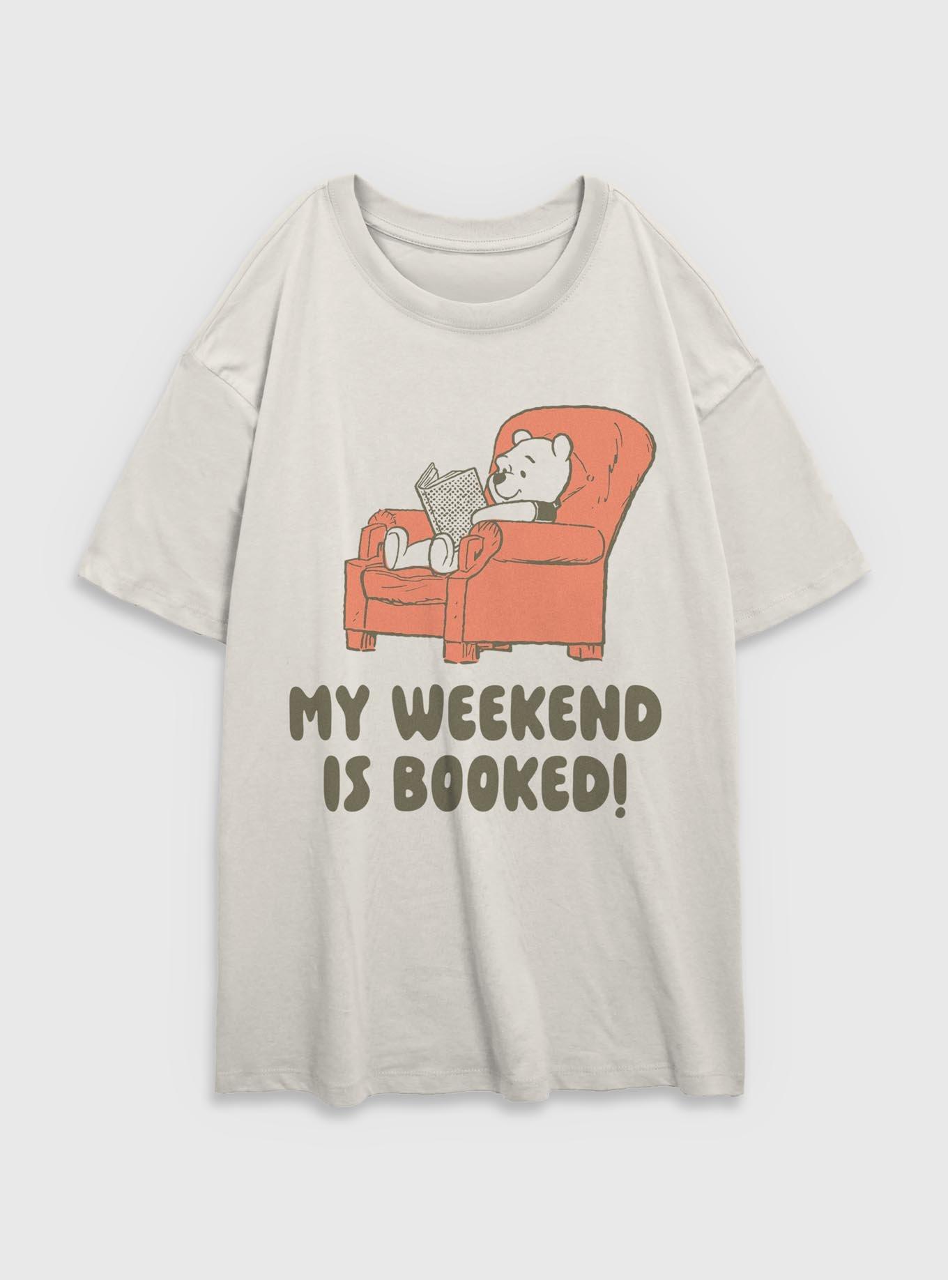 Disney Winnie The Pooh My Weekend Is Booked Womens Oversized T-Shirt, , hi-res