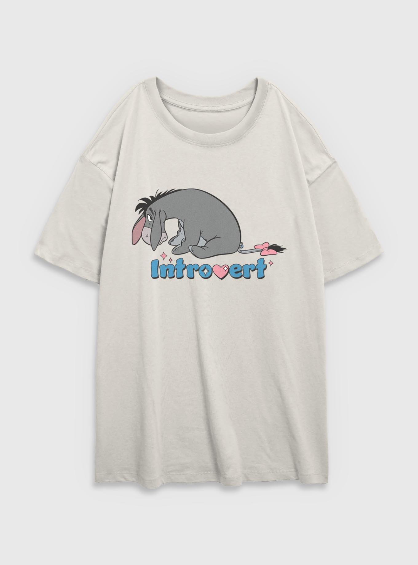 Disney Winnie The Pooh Introvert Eeyore Womens Oversized T-Shirt, , hi-res
