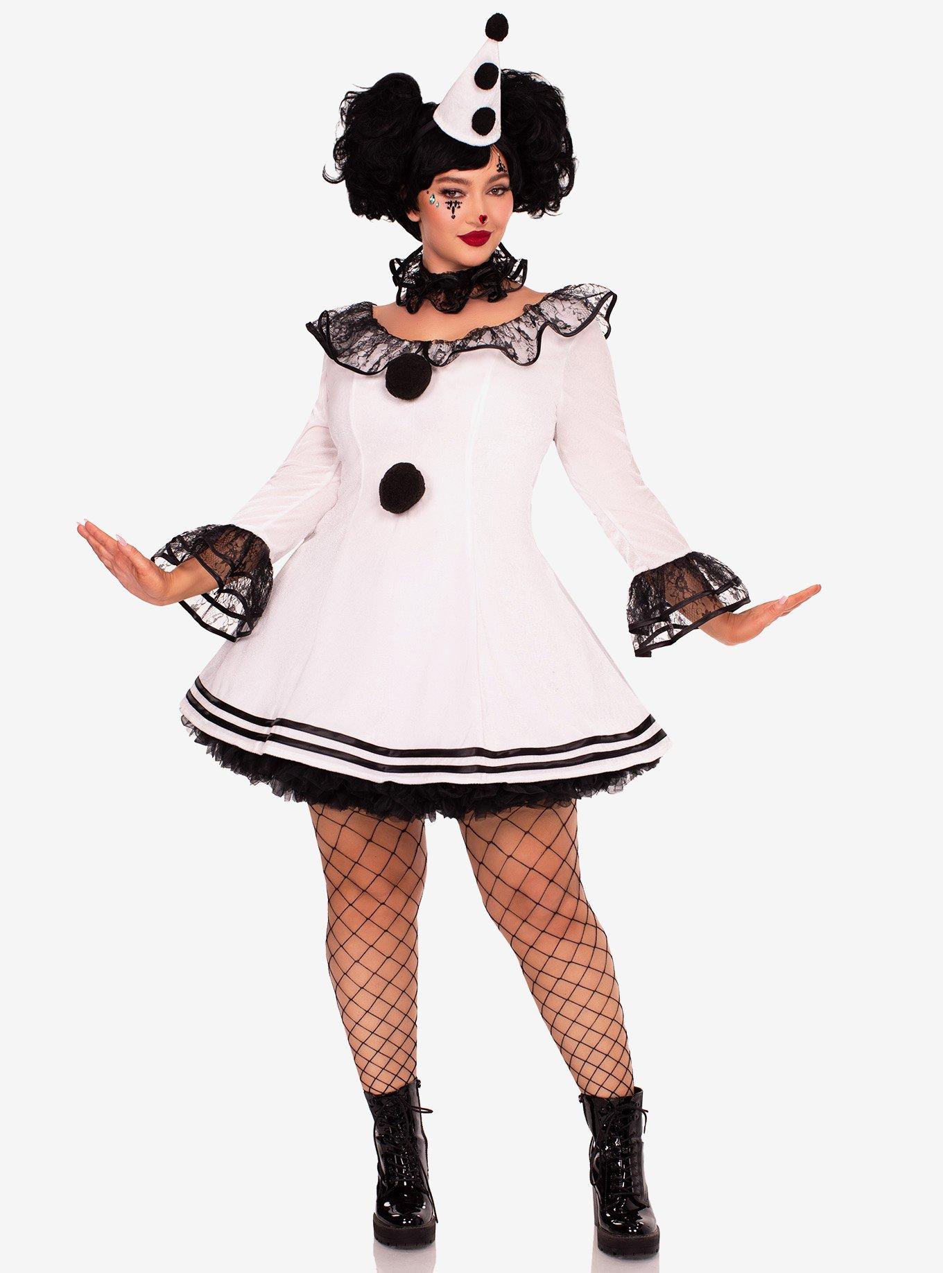 Pierrot Clown Plus Size Costume, , hi-res