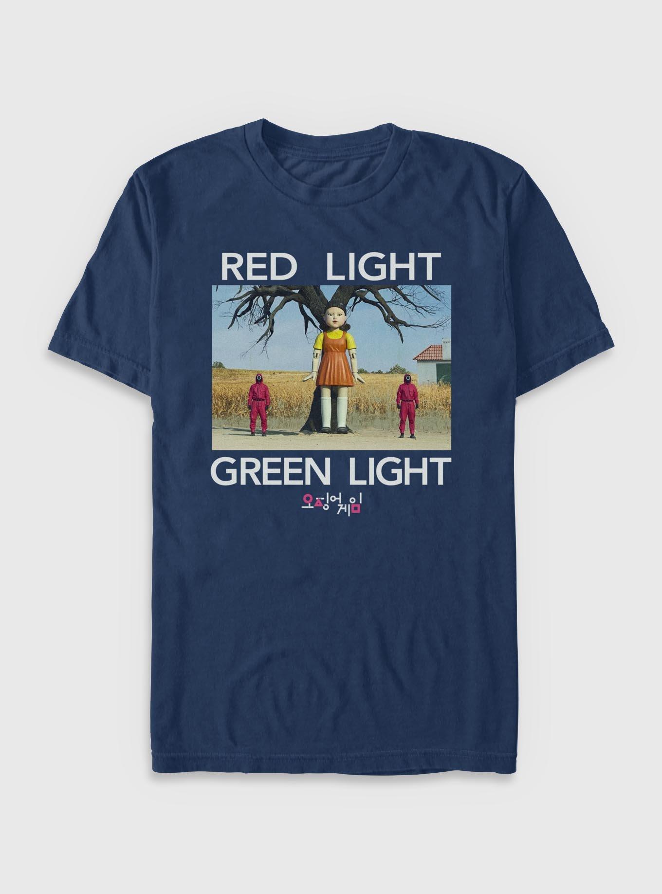 Squid Game Red Light Green Light Garment Dye T-Shirt, TRUENAVY, hi-res