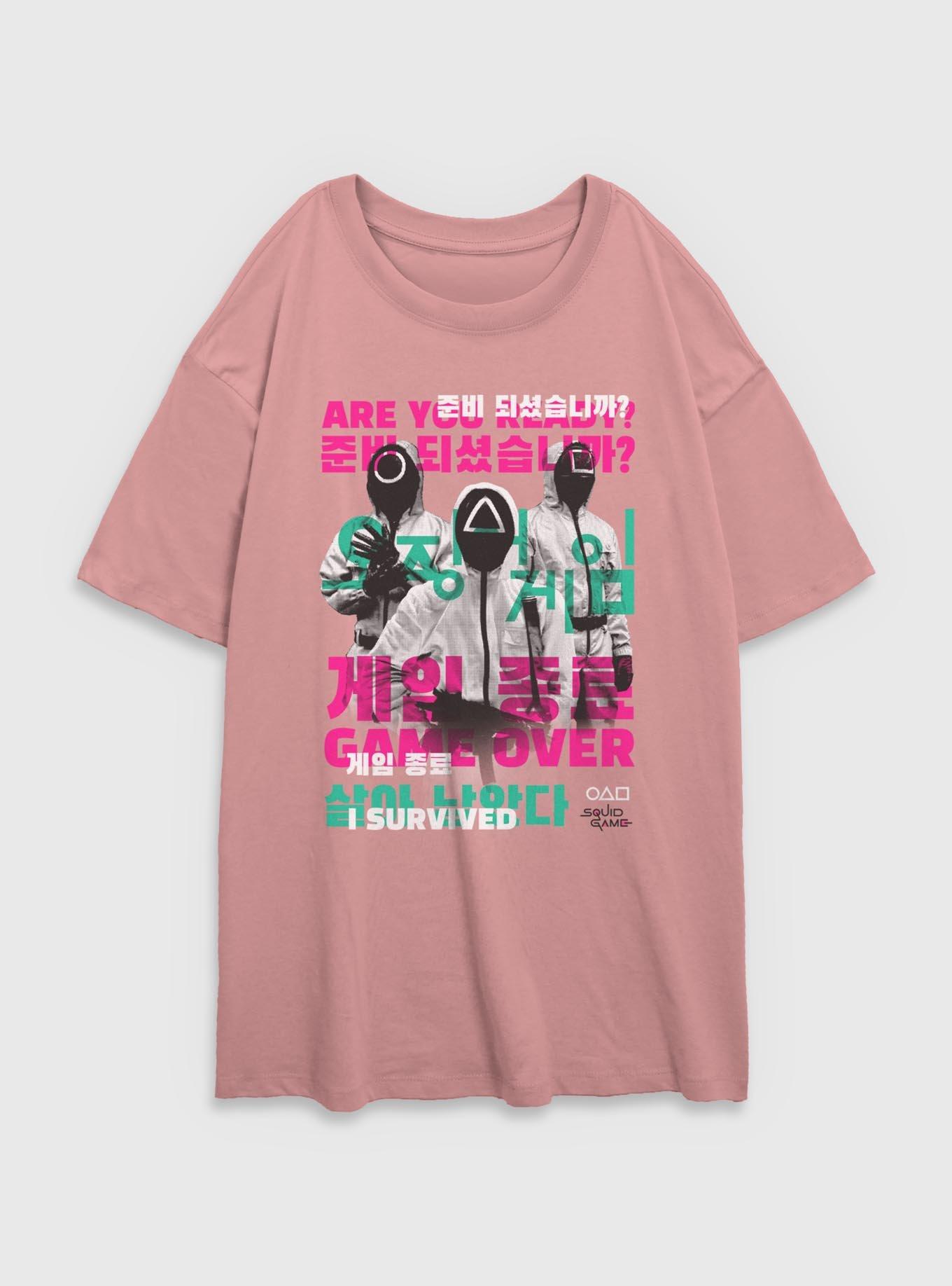 Squid Game I Survived Womens Oversized T-Shirt, , hi-res