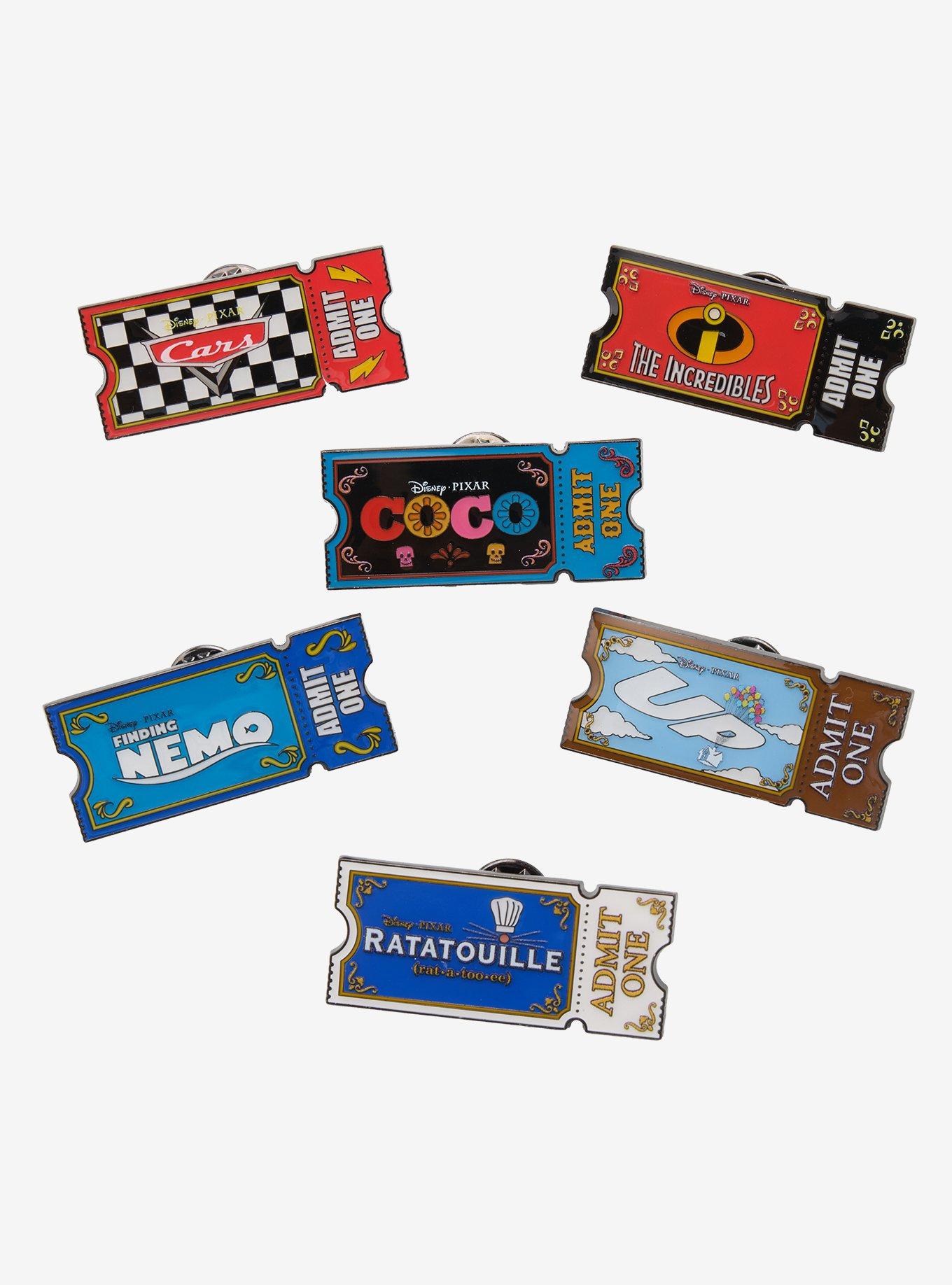 Loungefly Disney Pixar Movie Ticket Blind Box Enamel Pin Hot Topic Exclusive, , hi-res