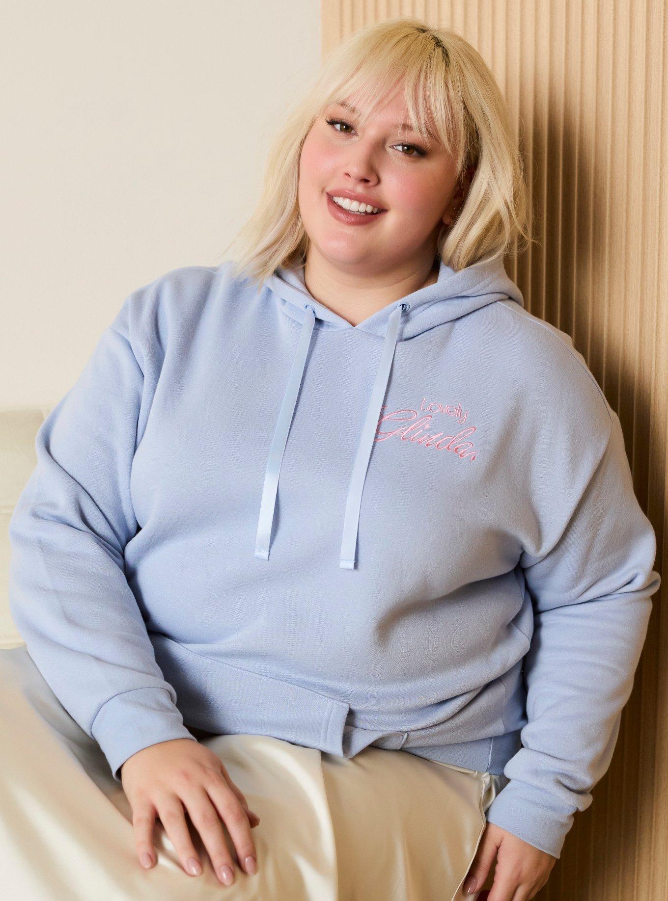 Wicked Glinda Embroidered Butterflies Women's Plus Size Hoodie - BoxLunch Exclusive, , hi-res