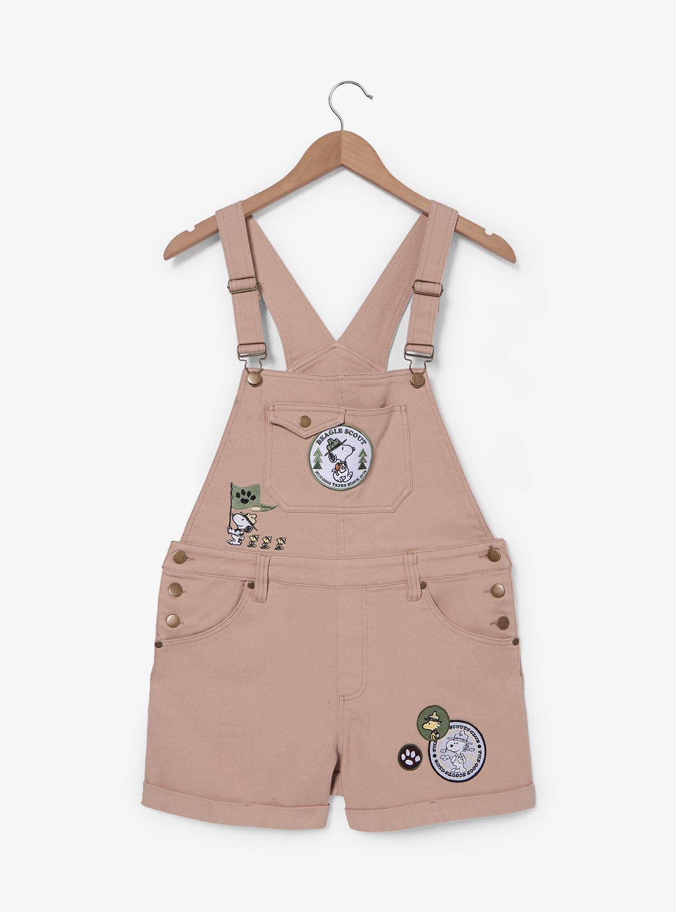 Peanuts Beagle Scouts Women's Short Overalls &mdash; BoxLunch Exclusive, , hi-res