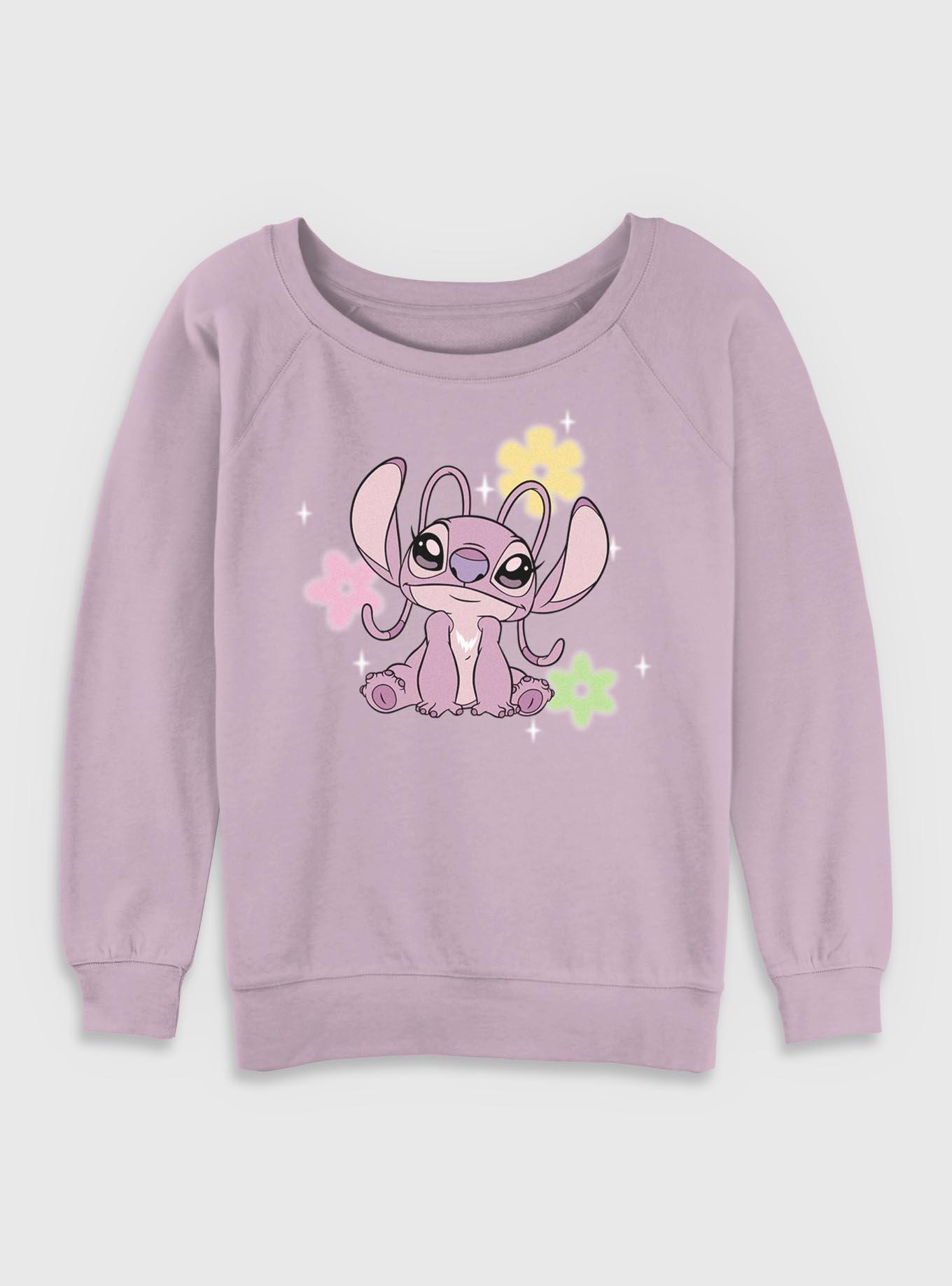 Disney Lilo & Stitch Angel Flowers Womens Slouchy Sweatshirt, , hi-res