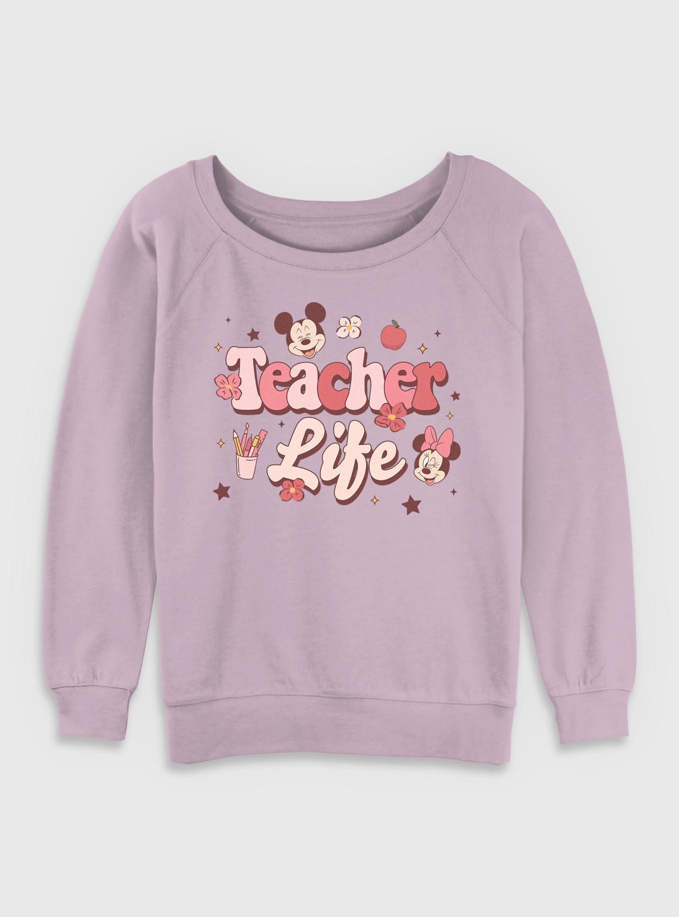 Disney Mickey Mouse Teacher Life Womens Slouchy Sweatshirt, , hi-res