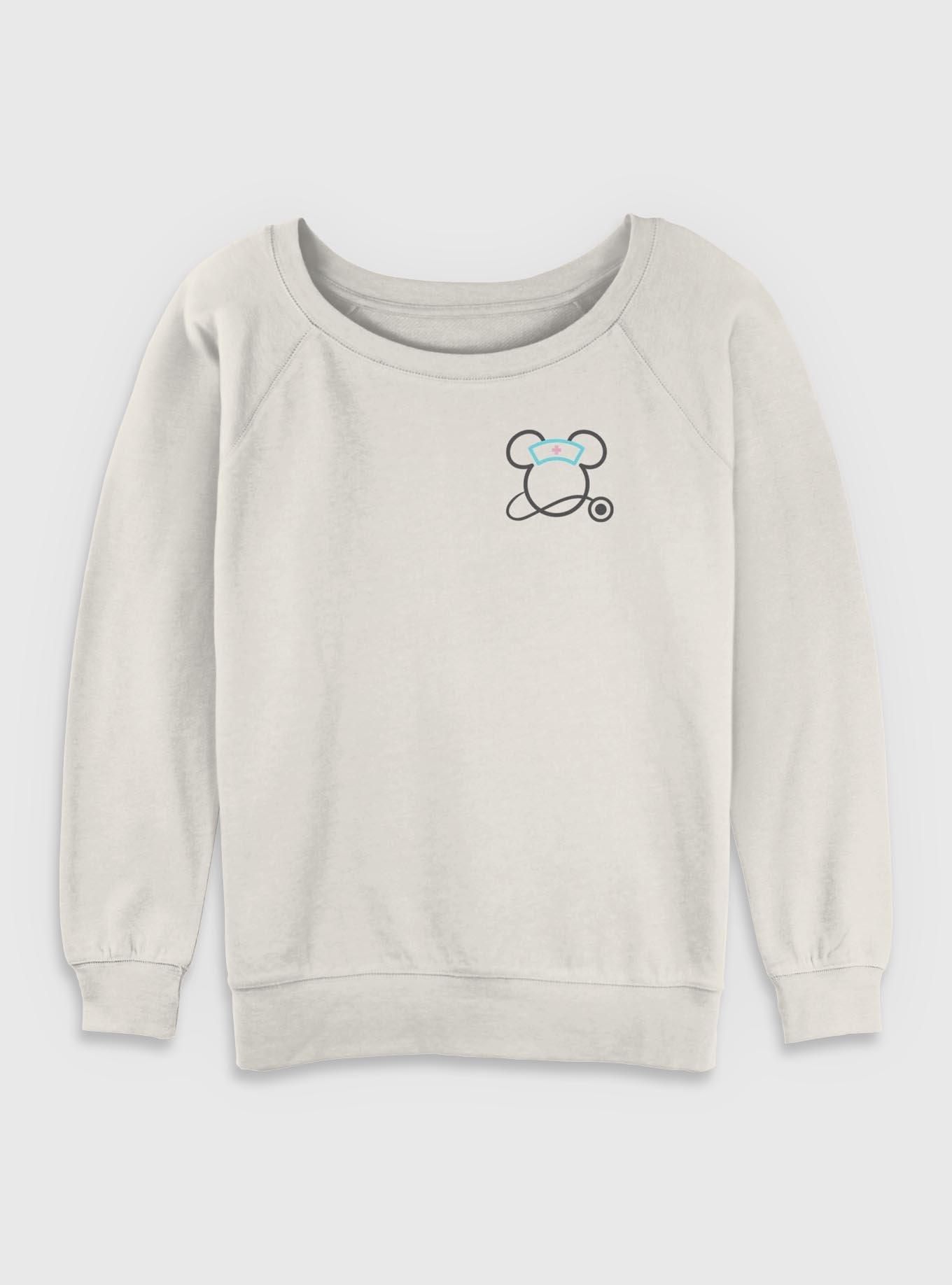 Disney Minnie Mouse Nurse Head Womens Slouchy Sweatshirt, EGRET, hi-res