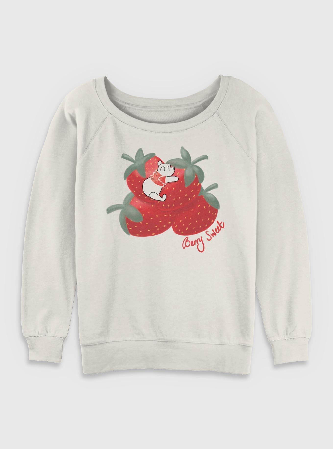 Disney Winnie The Pooh Strawberry Berry Sweet Womens Slouchy Sweatshirt, , hi-res
