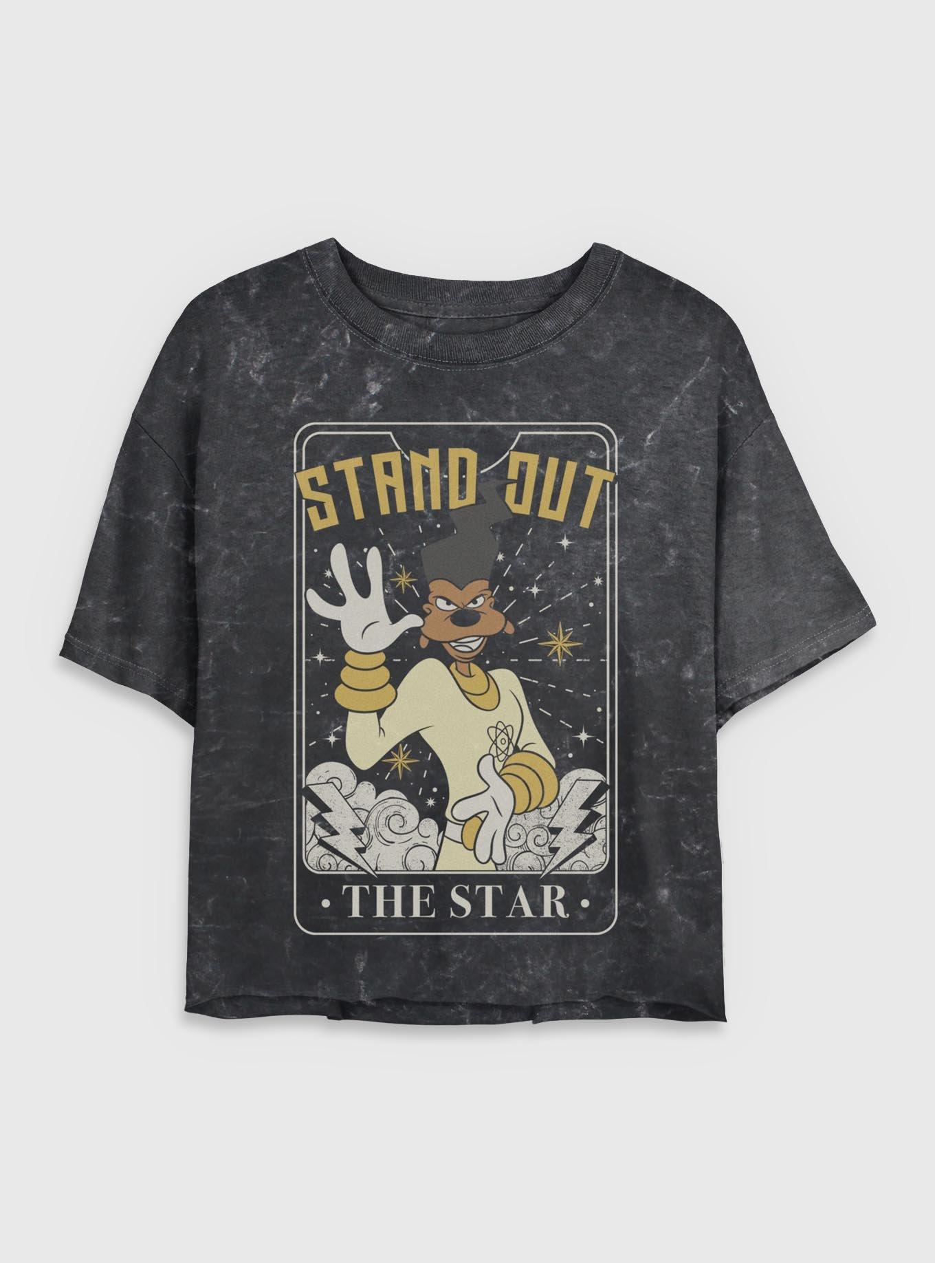 Disney Goofy Powerline Star Tarot Mineral Wash Womens Crop T-Shirt, , hi-res