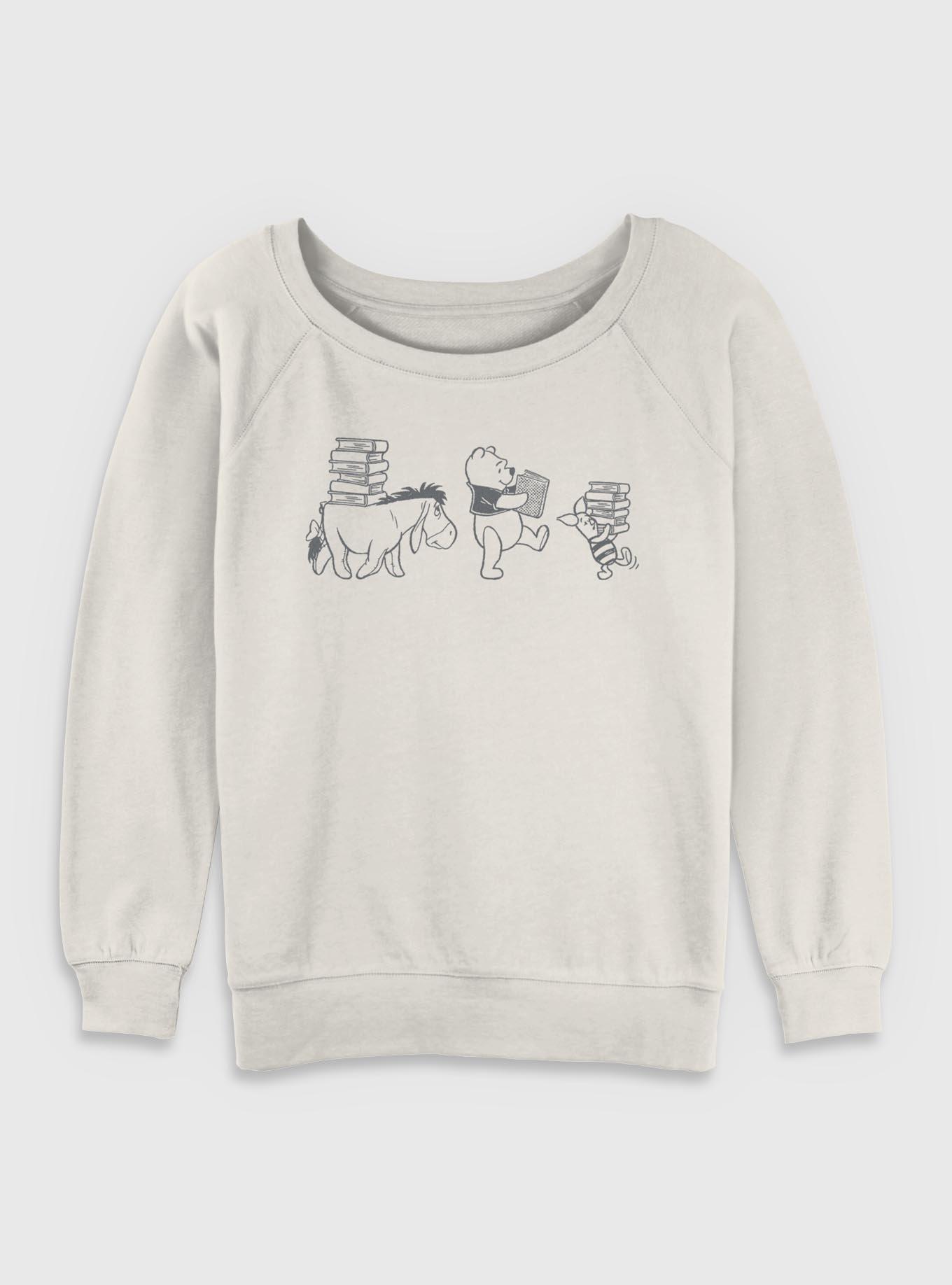 Disney Winnie The Pooh Carrying Books Womens Slouchy Sweatshirt, , hi-res