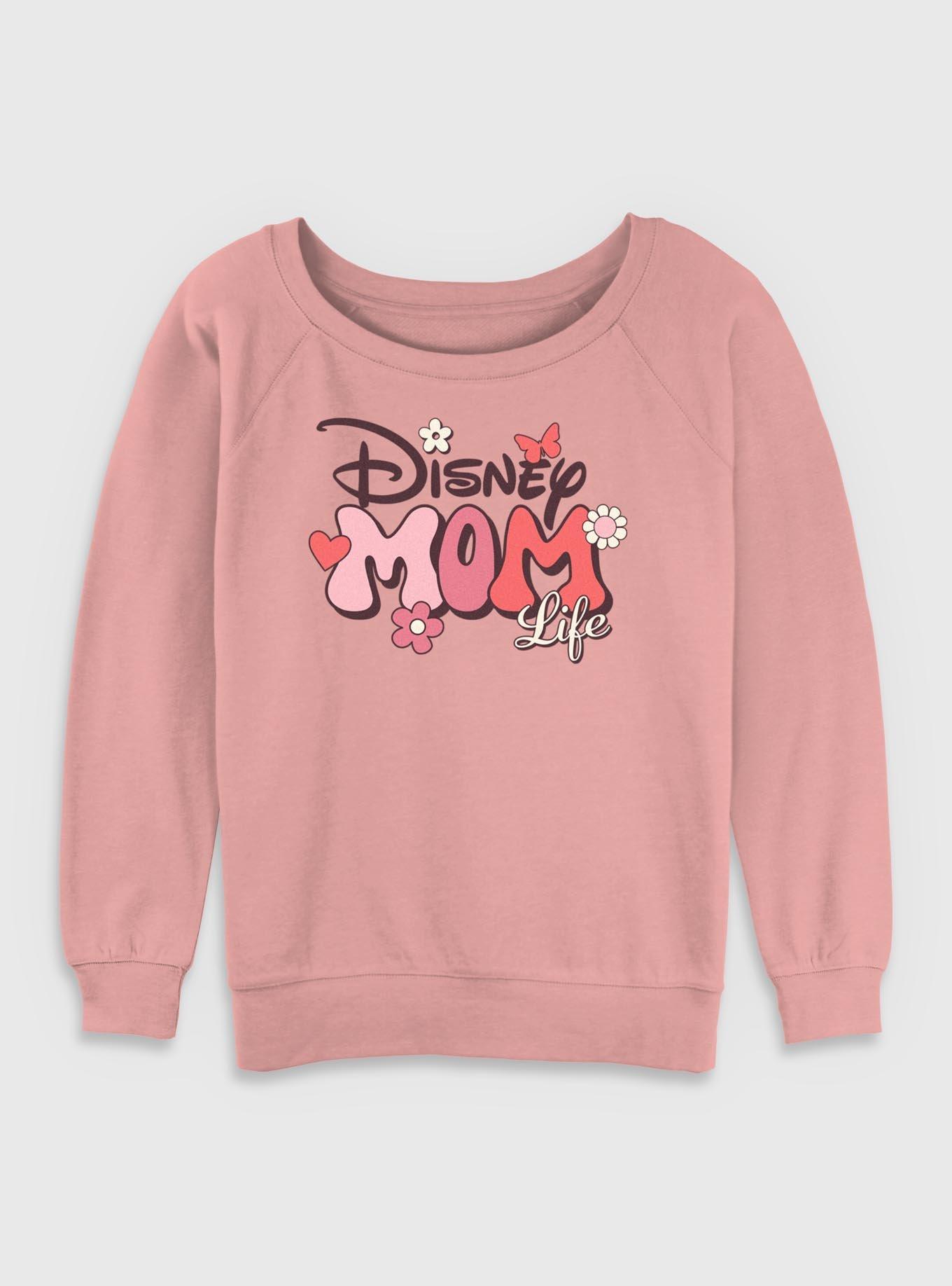 Disney Mom Life Retro Flowers Womens Slouchy Sweatshirt