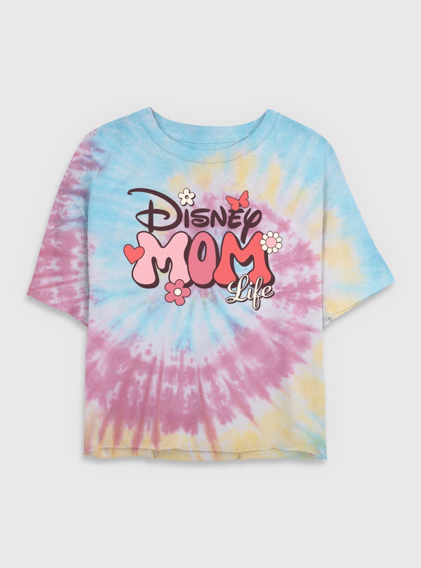 Disney Mom Life Retro Flowers Tie Dye Crop Womens  T-Shirt, , hi-res