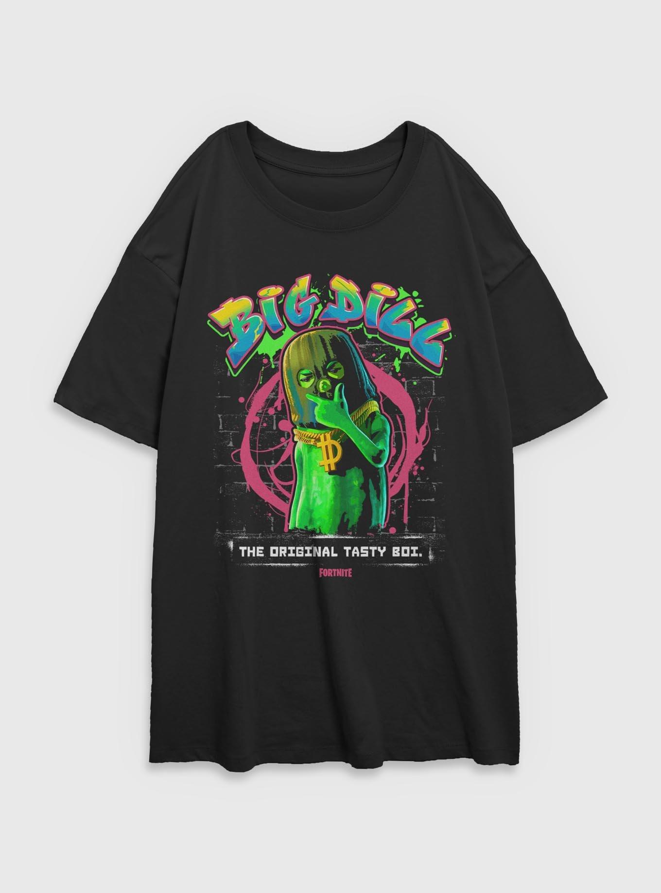 Fortnite Spray Paint Dill Womens Oversized T-Shirt, BLACK, hi-res