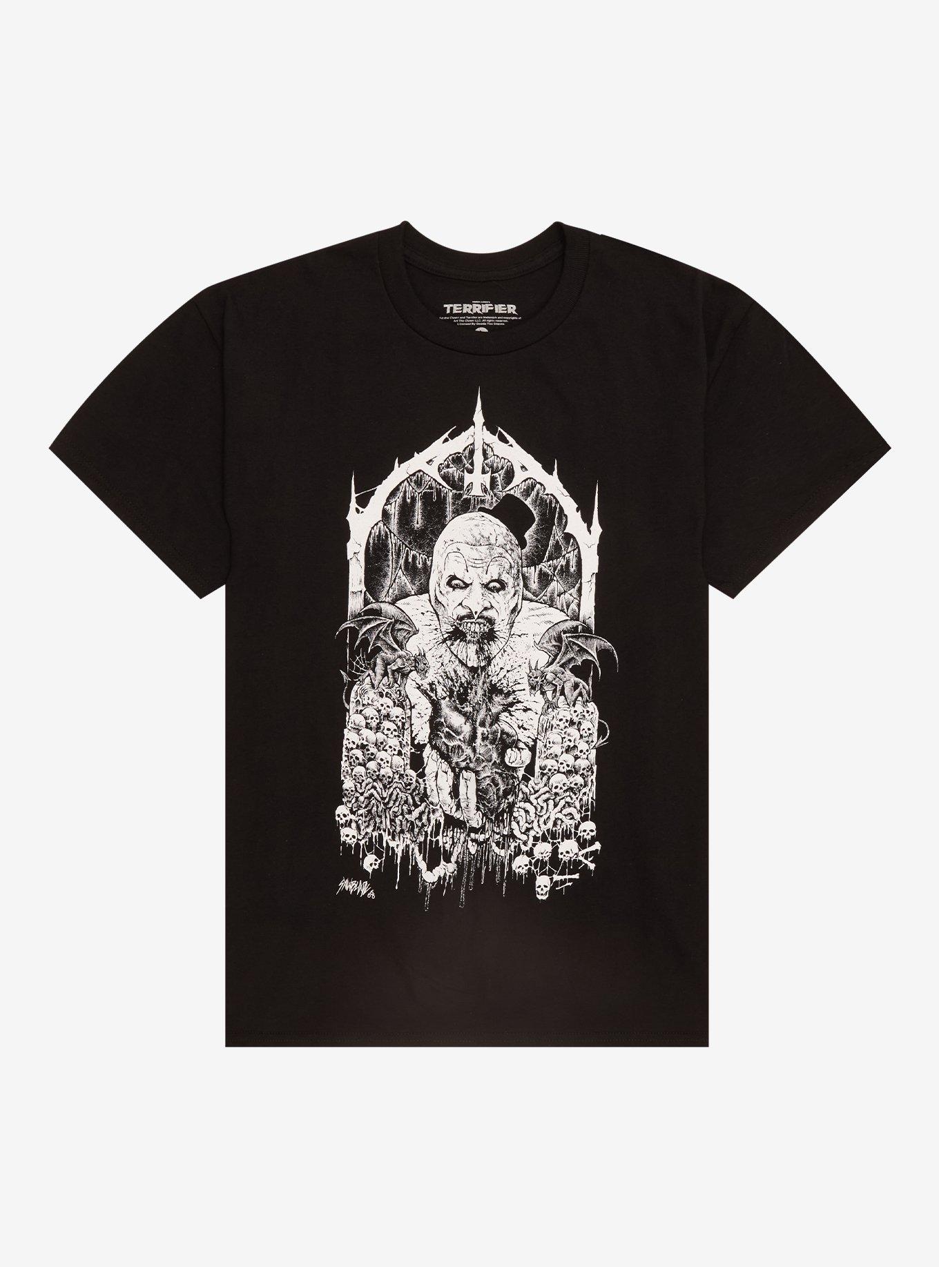 Terrifer X Sawblade666 Art The Clown Heart T-Shirt, , hi-res