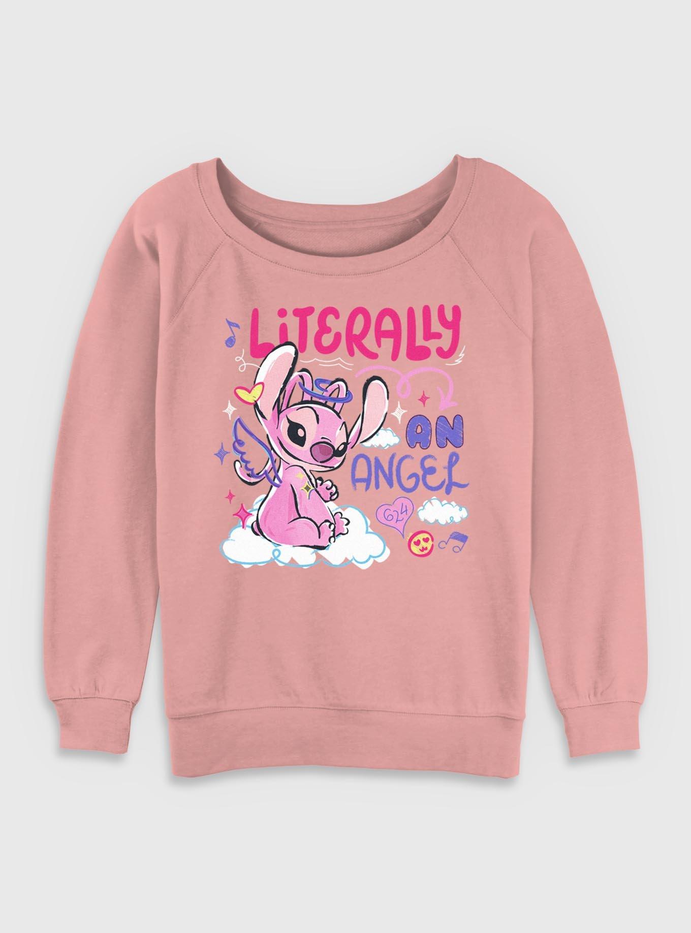 Disney Lilo & Stitch Literally An Angel Womens Slouchy Sweatshirt, , hi-res