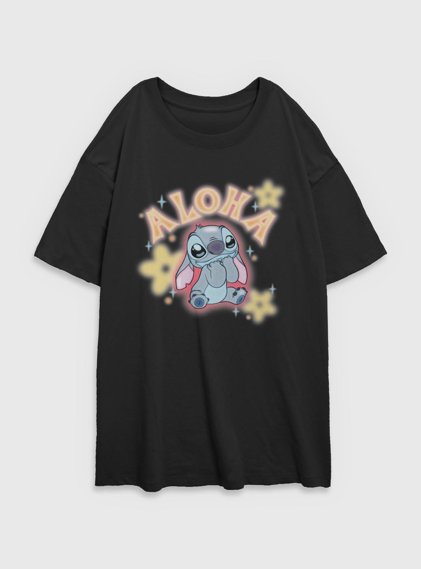 Disney Lilo & Stitch Cute Aloha Womens Oversized T-Shirt, , hi-res