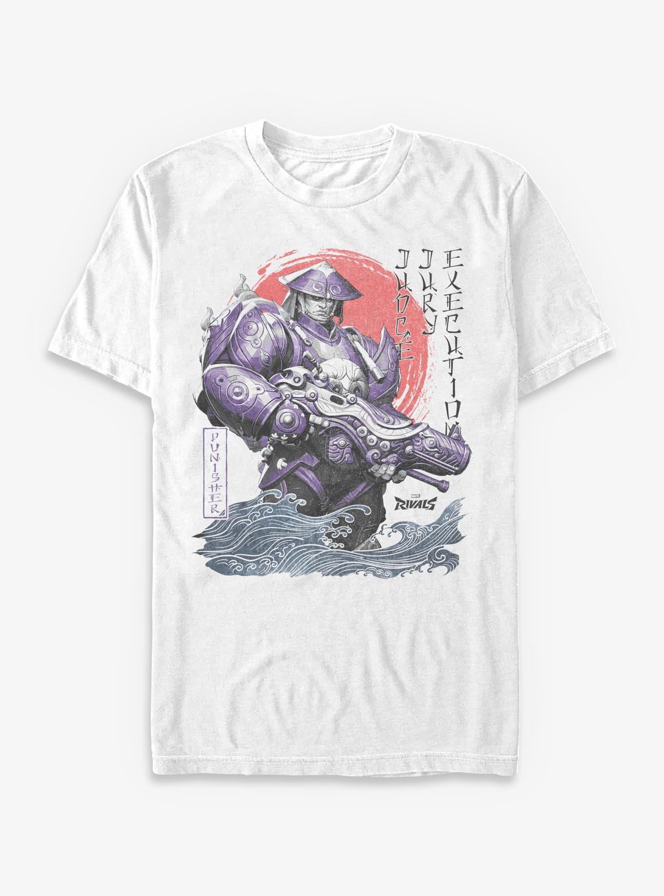 Marvel Rivals Punisher Dangan Ronin Samurai T-Shirt Hot Topic Exclusive, WHITE, hi-res