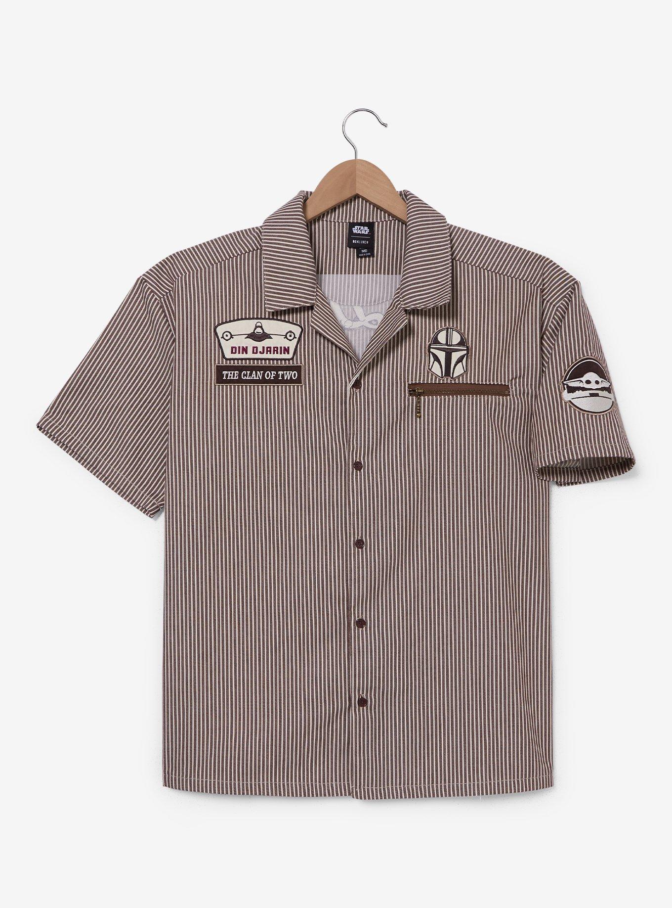 Star Wars The Mandalorian Din Djarin Striped Mechanic Woven Button-Up - BoxLunch Exclusive, , hi-res
