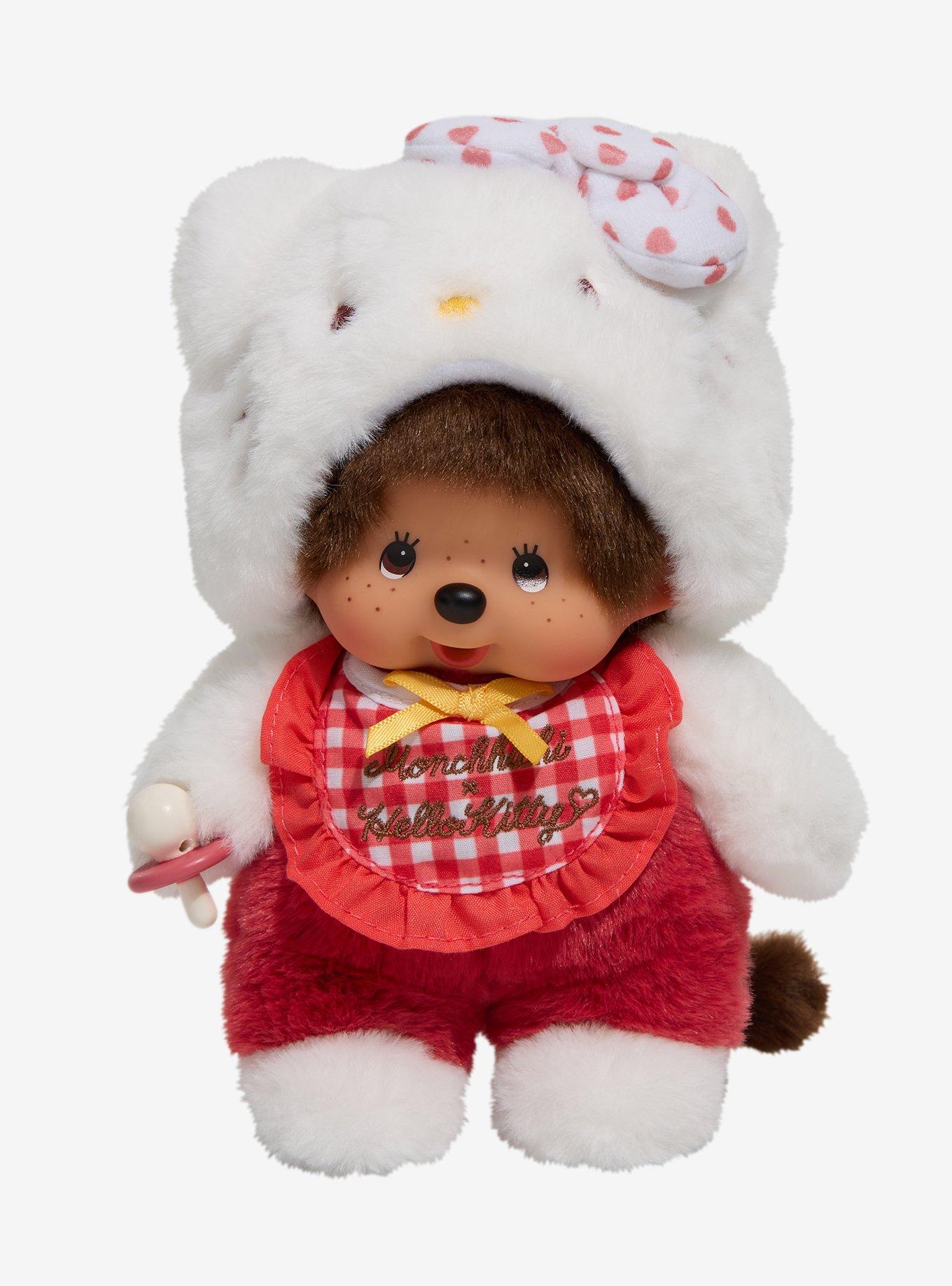 Monchhichi x Sanrio Hello Kitty Gingham Bib 7 Inch Plush, , hi-res