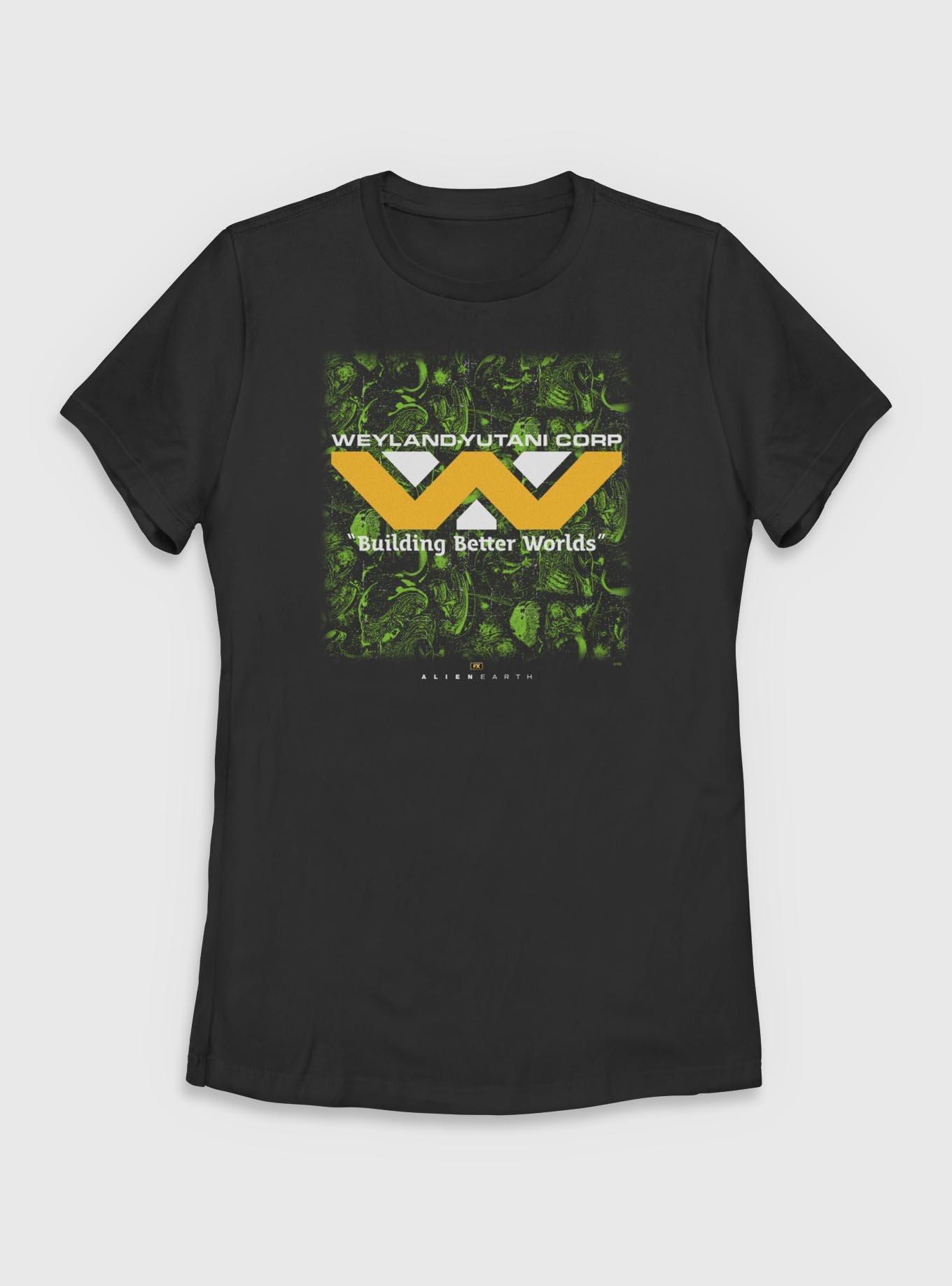 Alien: Earth Logo Wayland-Yutani Corp Womens T-Shirt, BLACK, hi-res