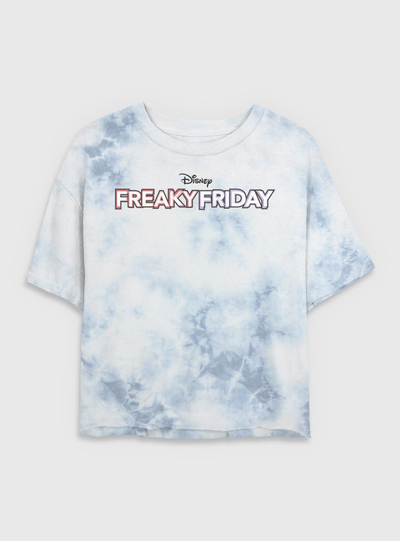 Disney Freaky Friday Logo Girls Tie-Dye Crop T-Shirt, WHITEBLUE, hi-res
