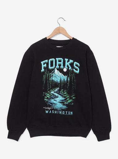 Sweat à Capuche Twilight Forks Washington - Licence Officielle - Coupe Classique - 241 G - Pour Fans De La Saga