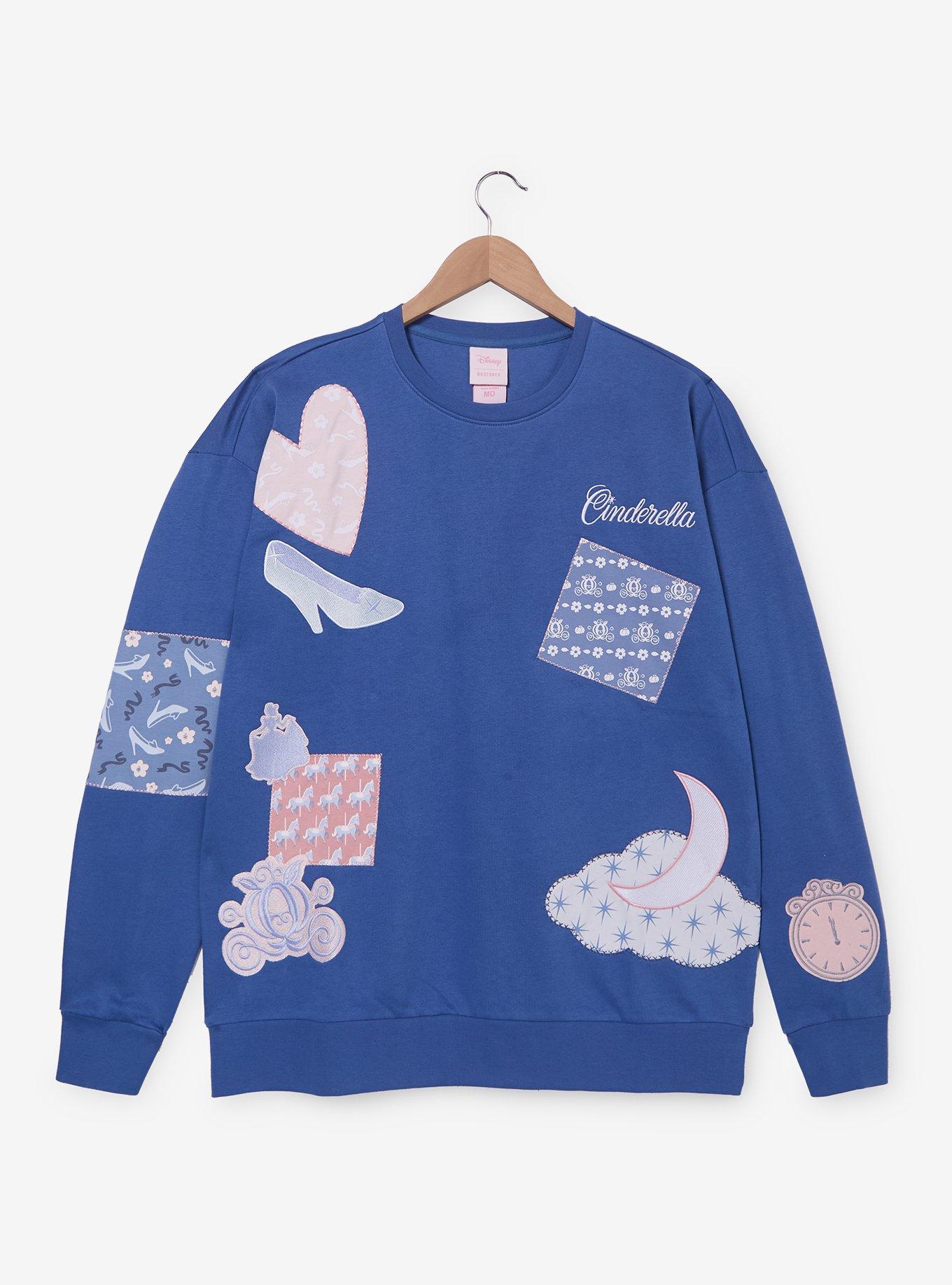 Disney Cinderella Patchwork Icons Women's Crewneck - BoxLunch Exclusive, , hi-res