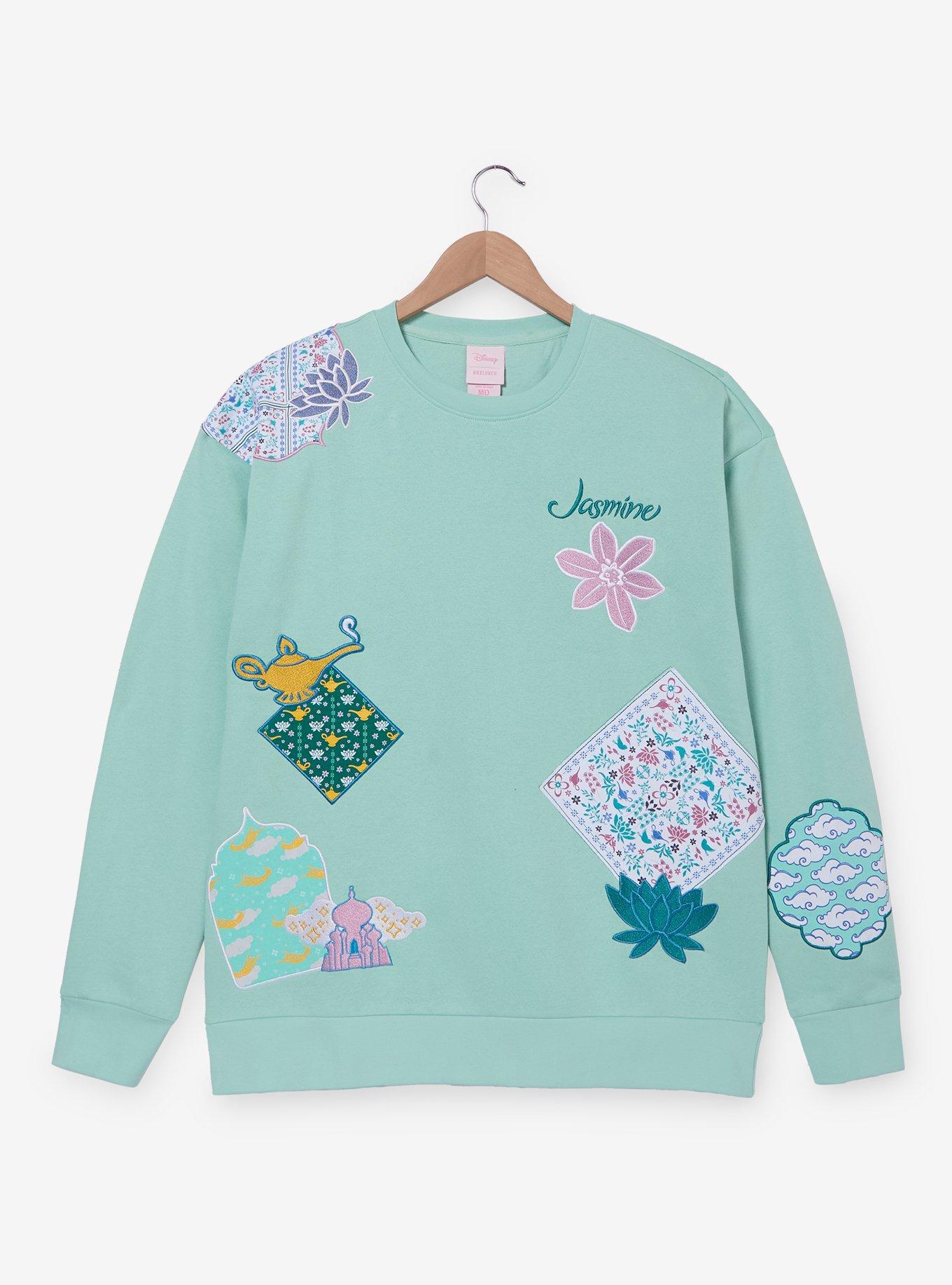 Disney Aladdin Jasmine Patchwork Icons Women's Crewneck - BoxLunch Exclusive, , hi-res