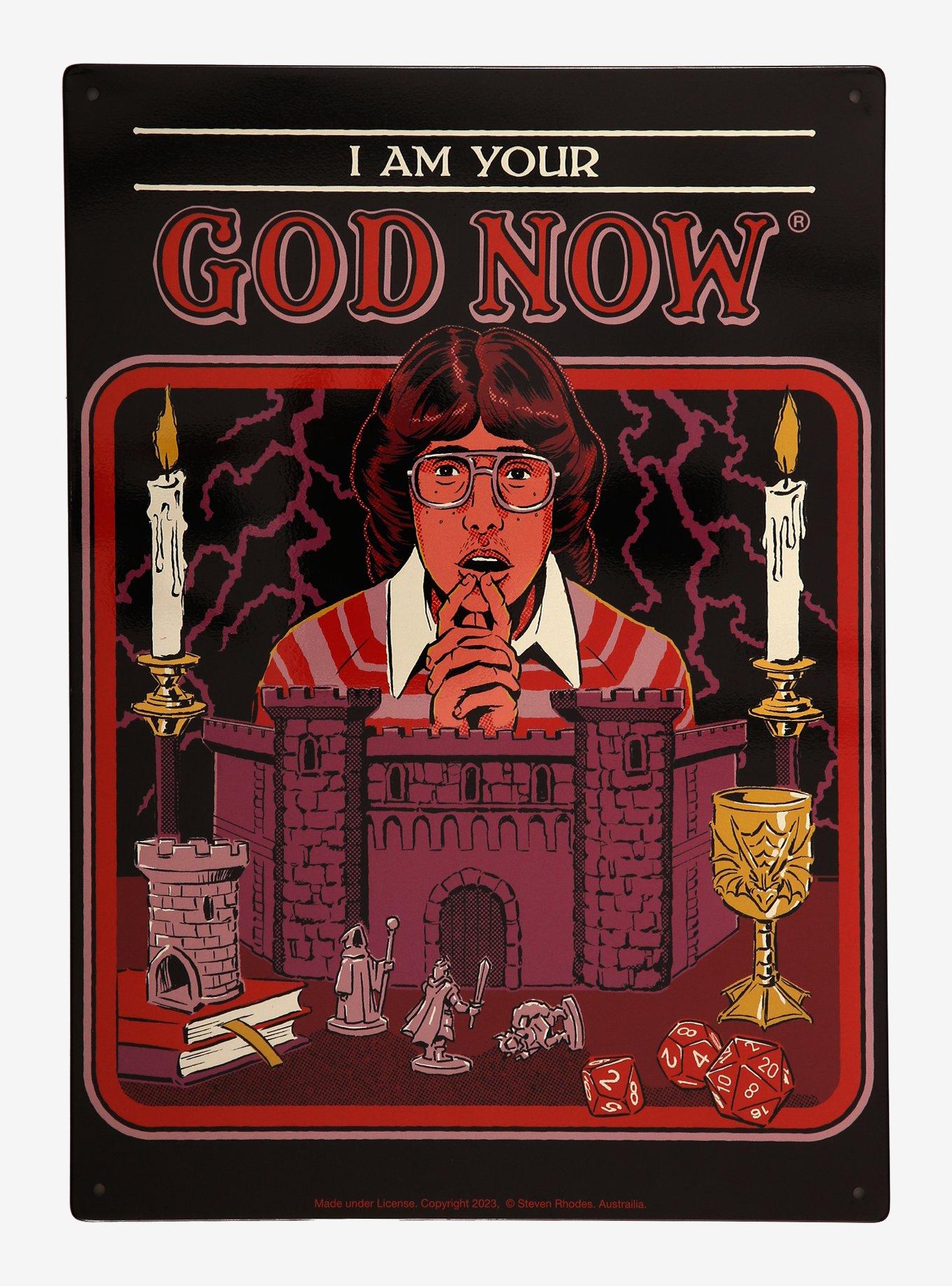 Steven Rhodes I Am Your God Metal Sign, , hi-res