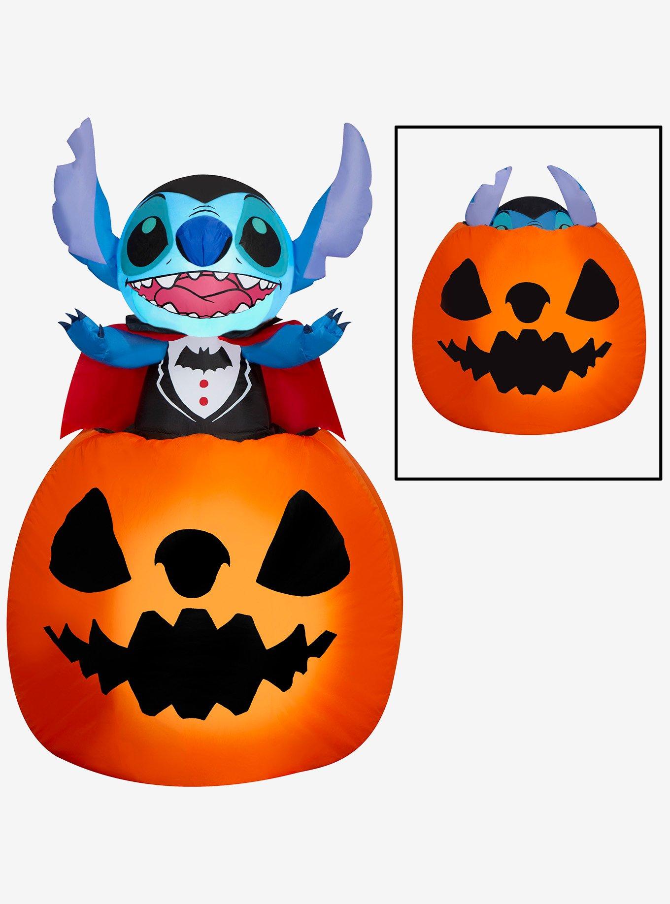 Disney Lilo & Stitch Vampire Popping Out of Pumpkin Animated Airblown, , hi-res