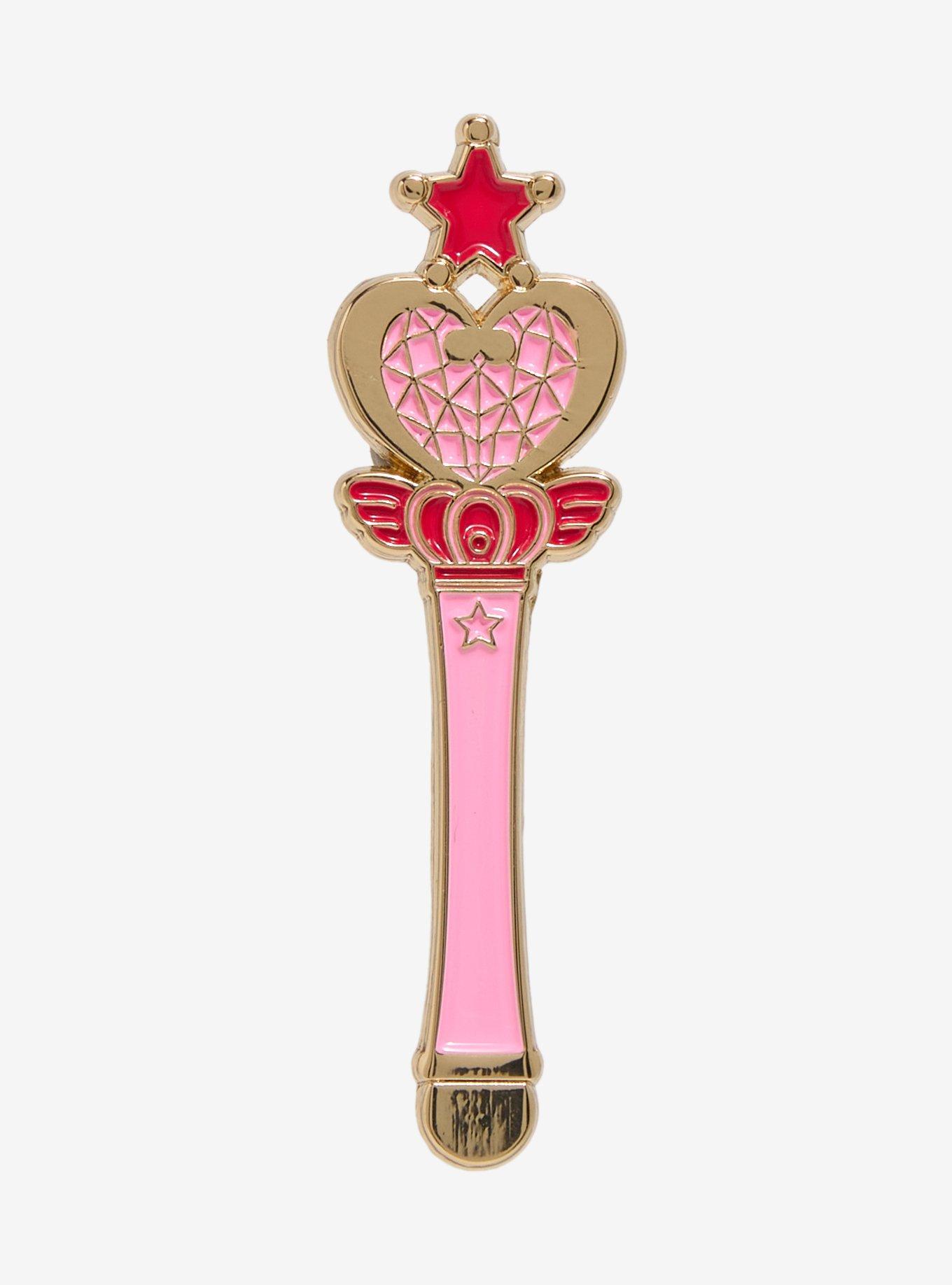 Pretty Guardian Sailor Moon Pink Moon Rod Enamel Pin, , hi-res