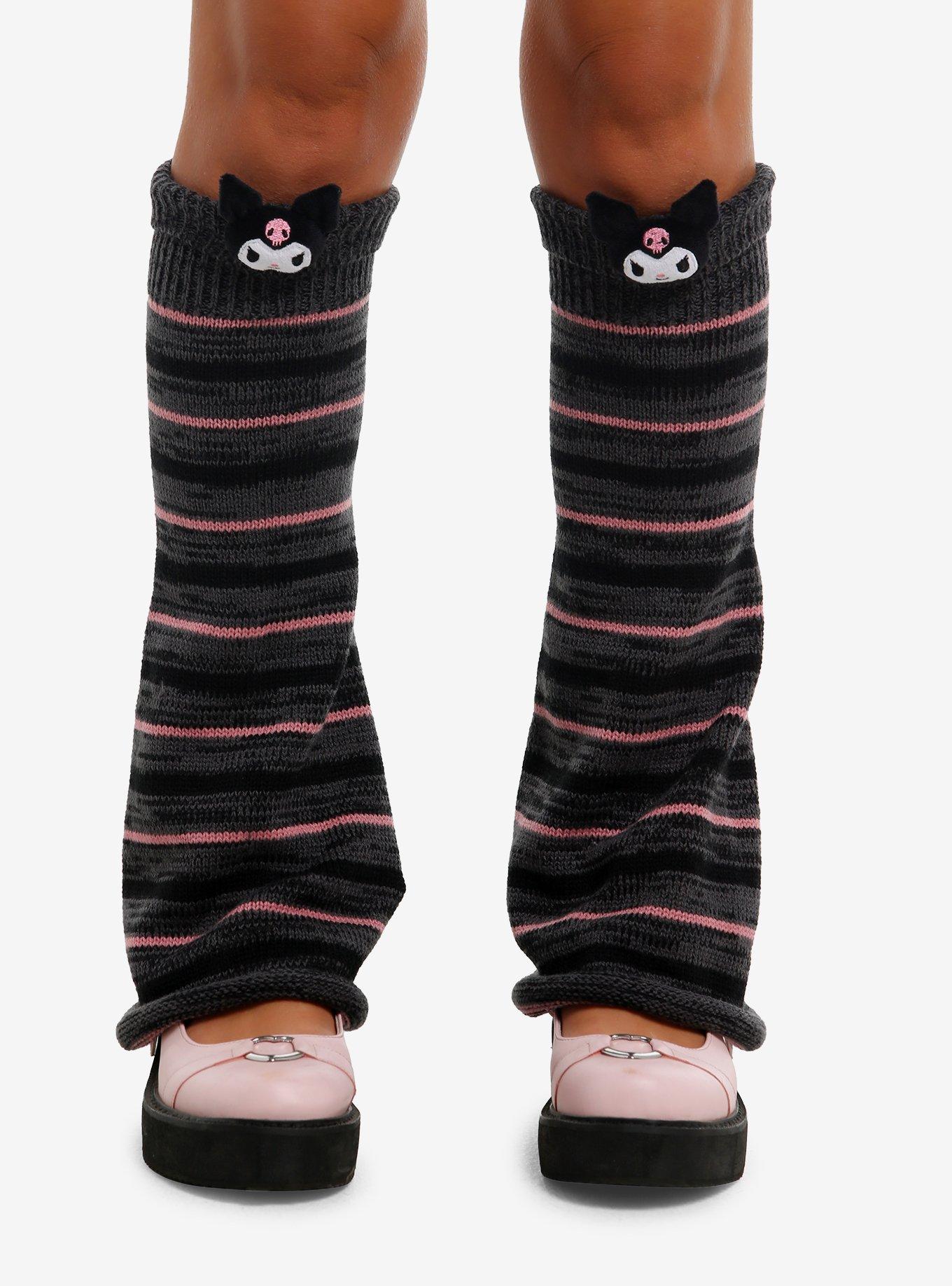 Kuromi Stripe 3D Face Flare Leg Warmers, , hi-res