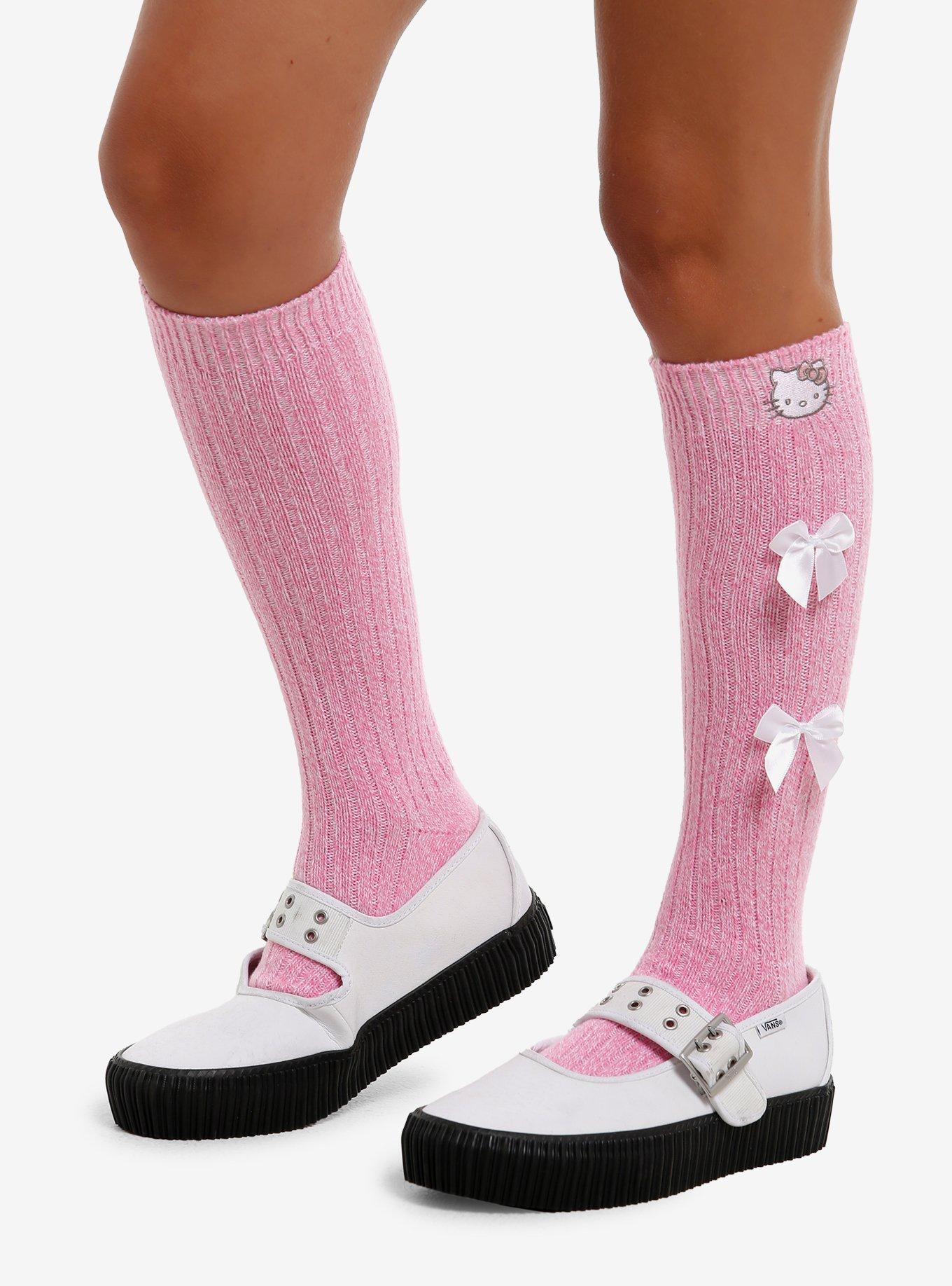 Hello Kitty Pink Bows Slouch Socks, , hi-res