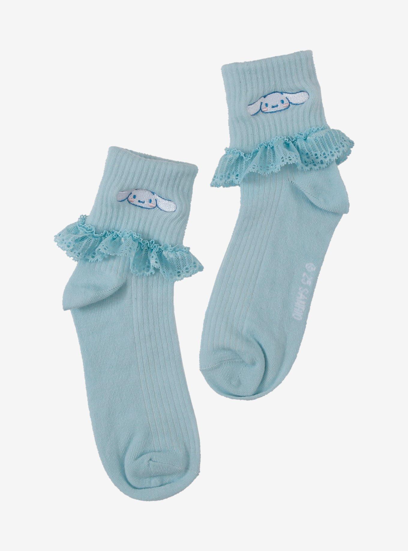 Cinnamoroll Ruffle Lace Ankle Socks, , hi-res