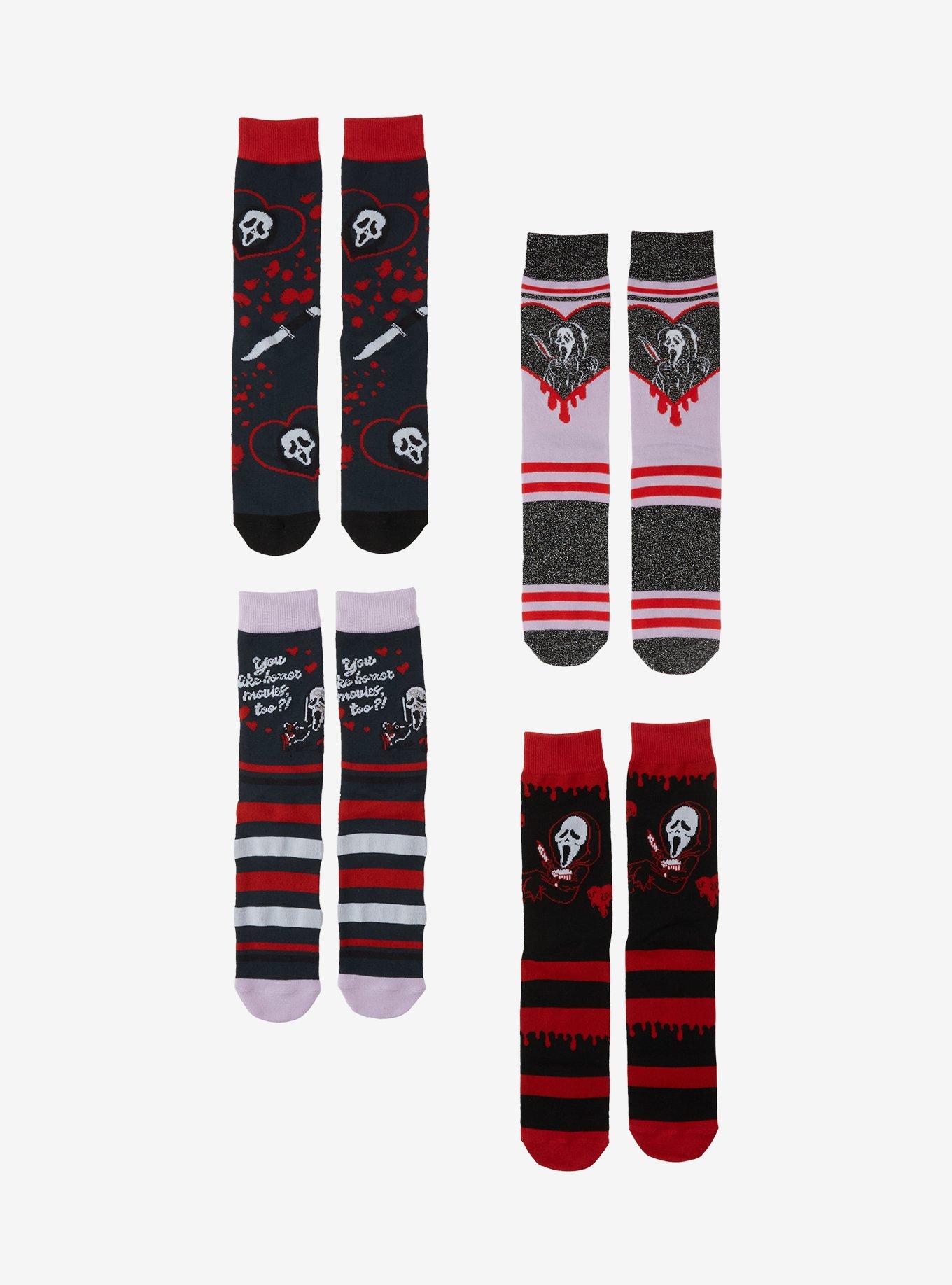 Ghost Face Heart Blind Bag Crew Socks, , hi-res