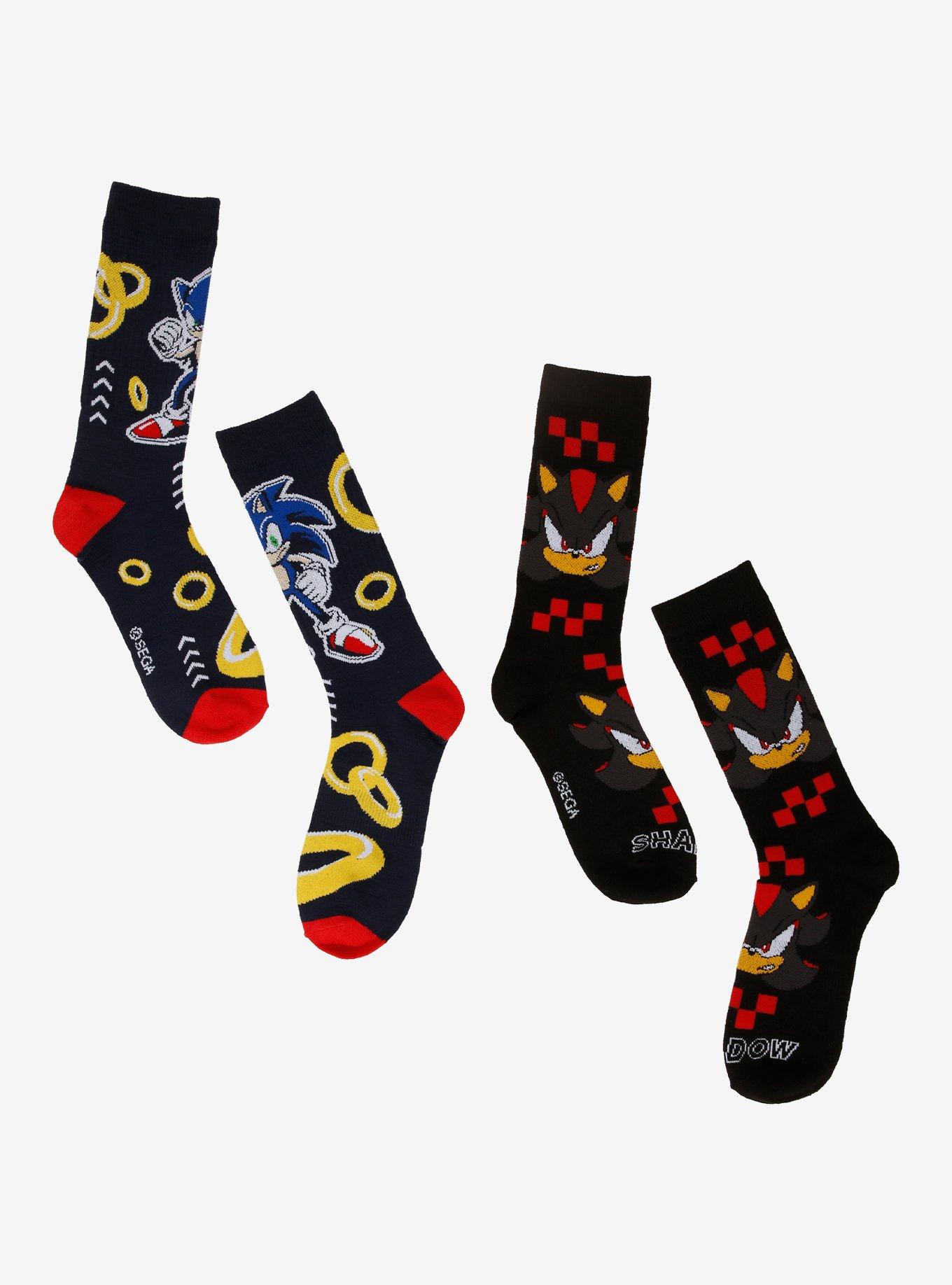 Sonic The Hedgehog Shadow & Sonic Crew Socks 2 Pair, , hi-res