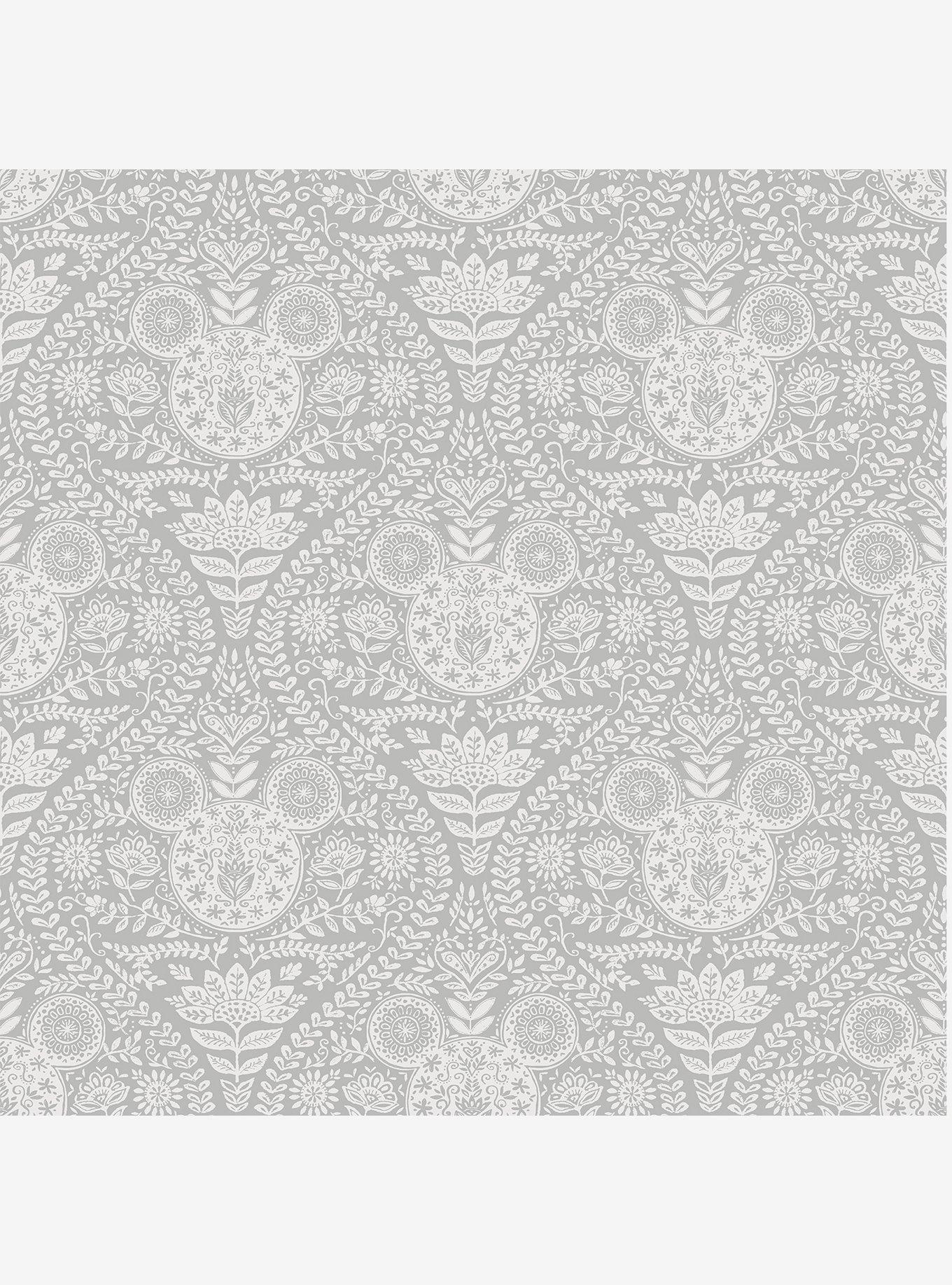Disney Mickey Mouse Grey Block Print Peel & Stick Wallpaper, , hi-res