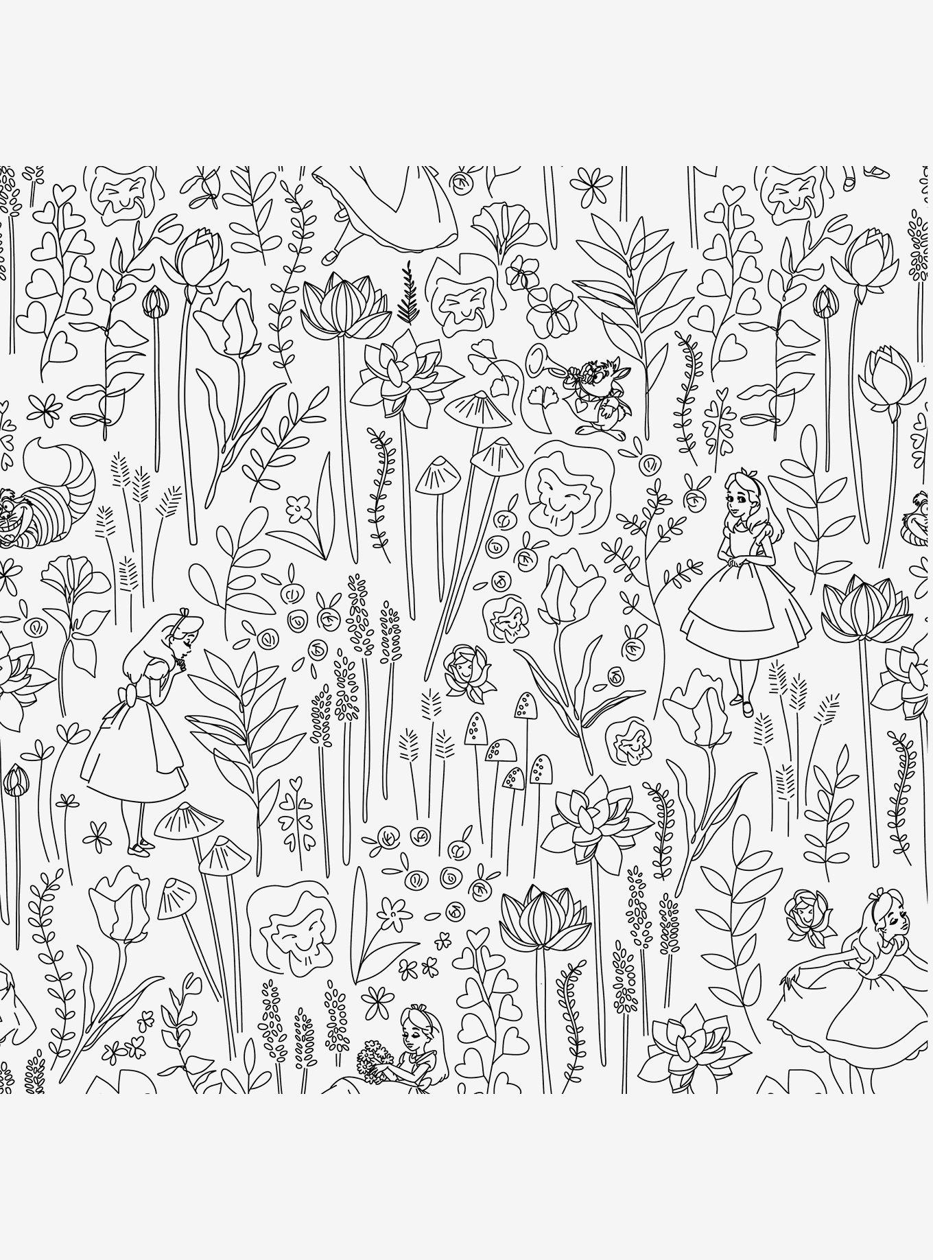 Disney Alice in Wonderland Black Garden Peel & Stick Wallpaper, , hi-res