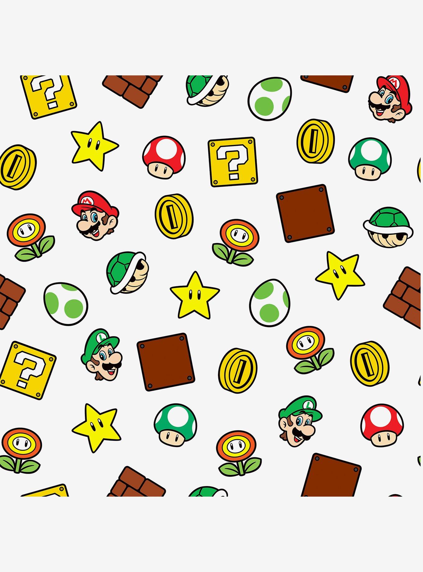 Super Mario Power Up Icons Red and Green Peel & Stick Wallpaper, , hi-res