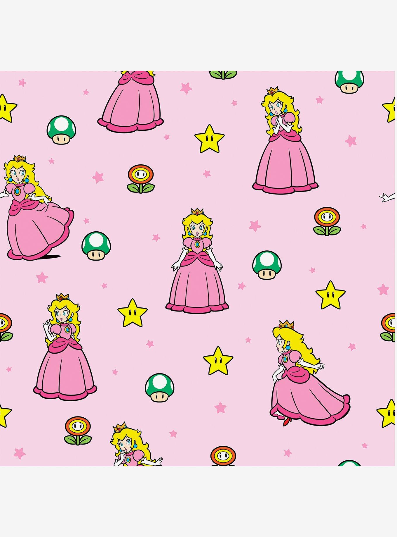 Super Mario Princess Peach Yellow and Pink Peel & Stick Wallpaper, , hi-res