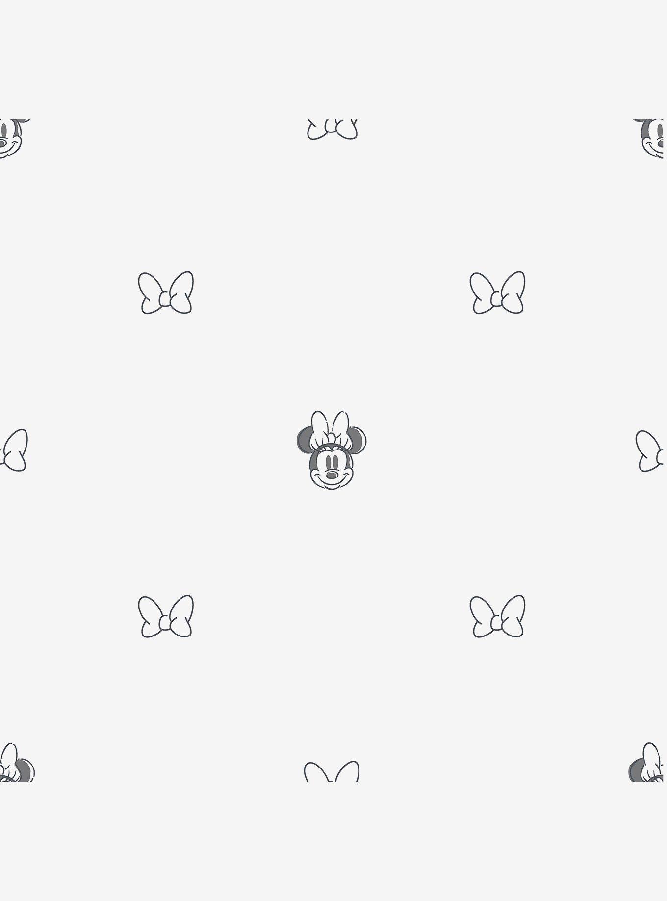 Disney Minnie Mouse Sweet Bows Black and White Peel & Stick Wallpaper, , hi-res