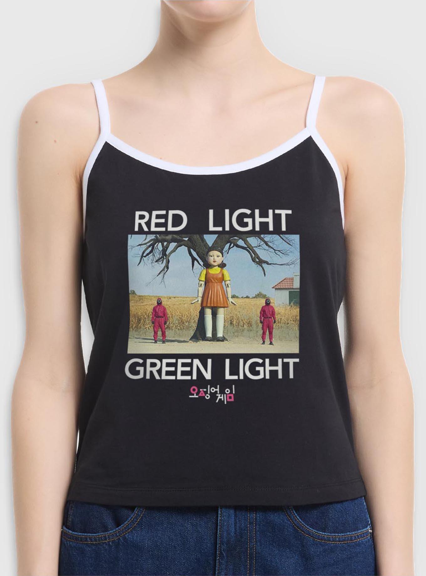 Squid Game Red Light Green Light Womens Cami, BLACK, hi-res view 1