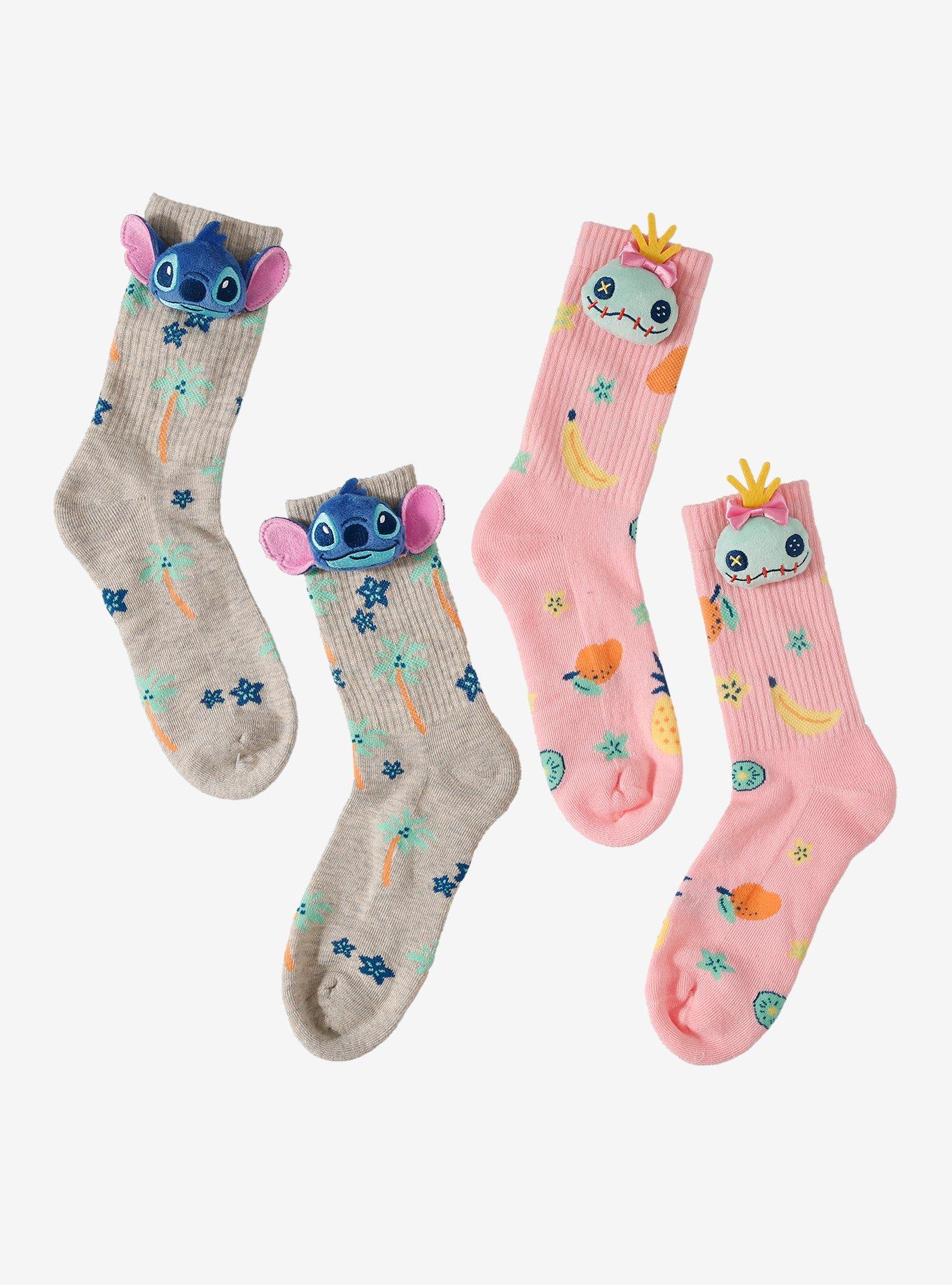 Disney Stitch & Scrump Plush Crew Socks 2 Pair, , hi-res