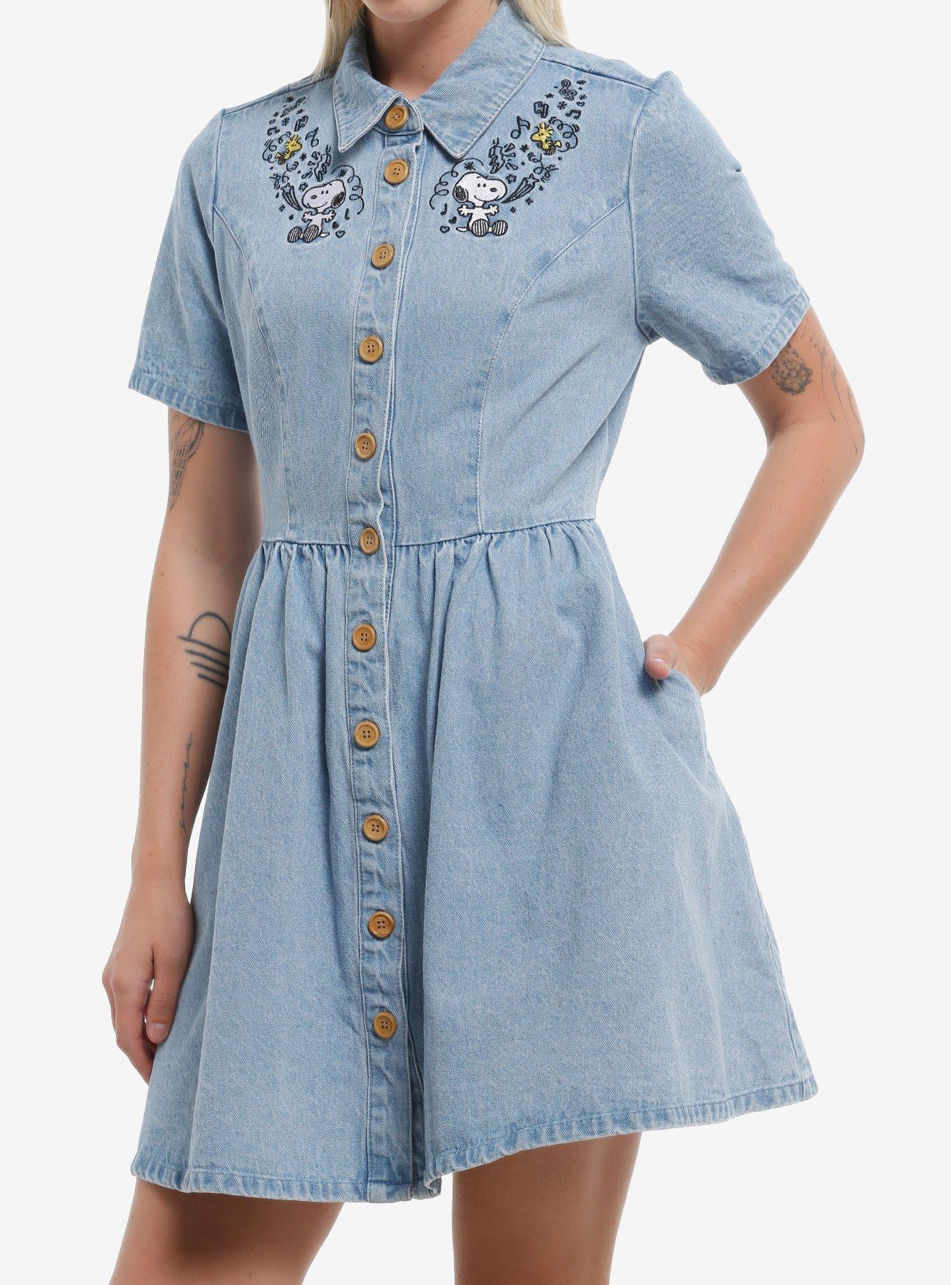 Peanuts Snoopy Denim Dress, , hi-res